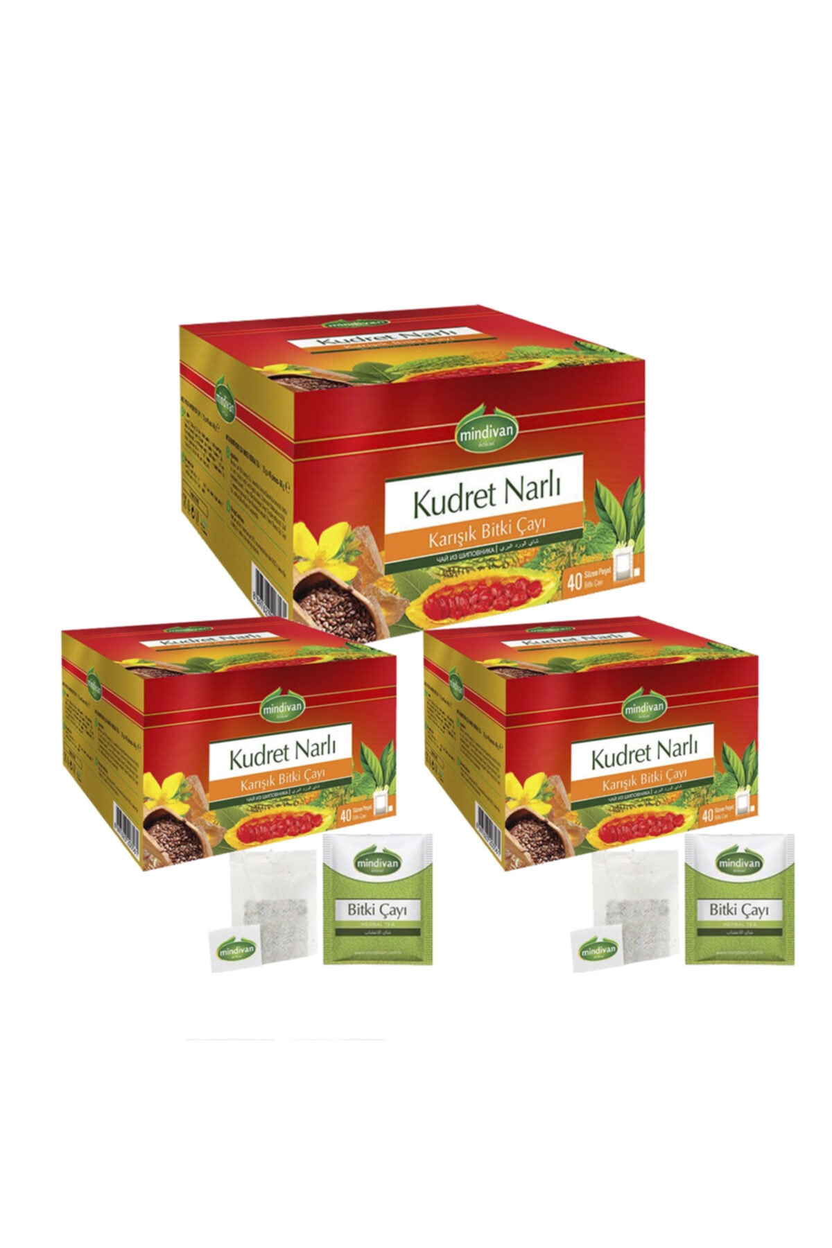Mindivan Kudret Narlı Çay 40'lı Süzen Poşet X 3 Adet