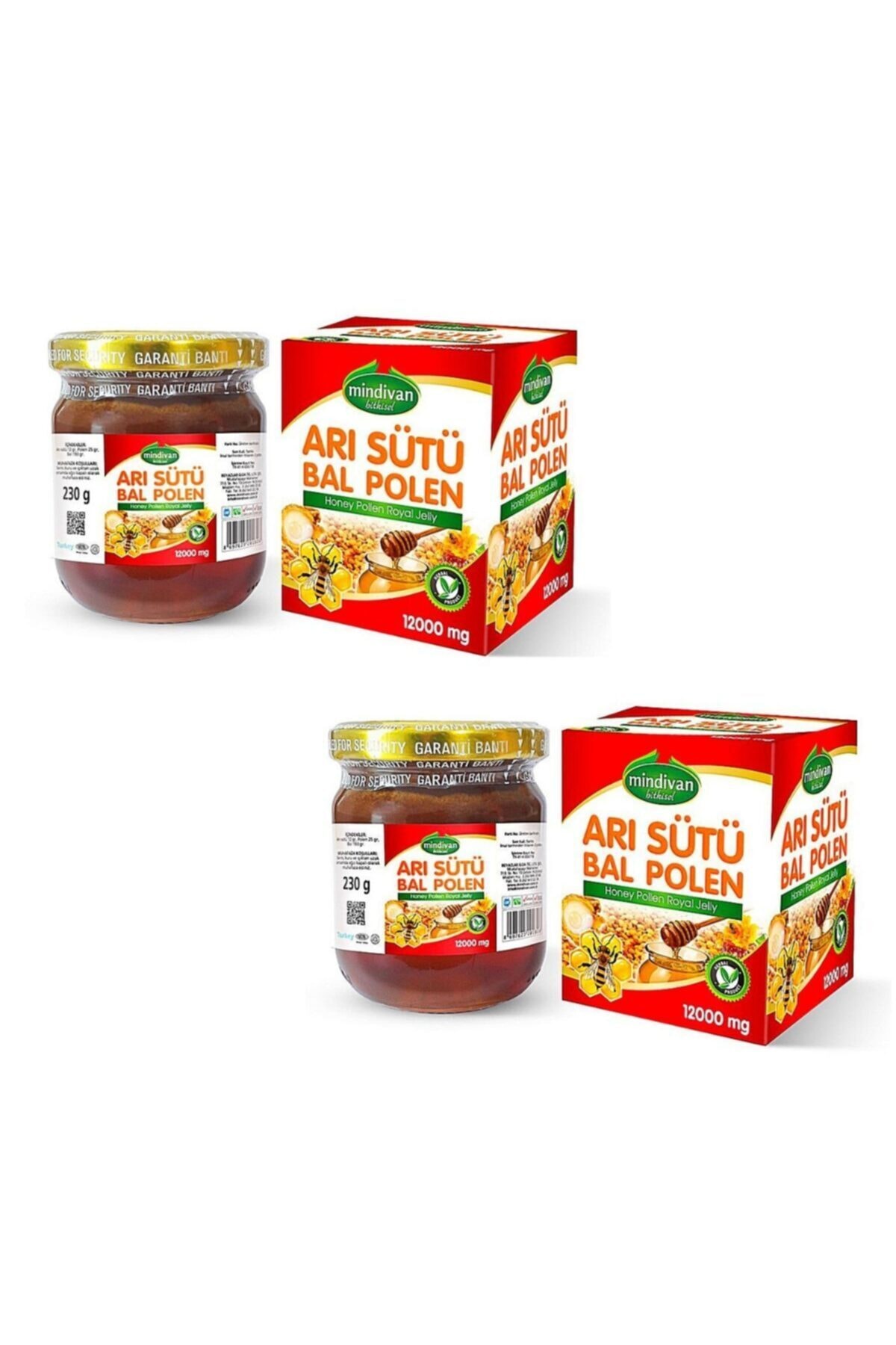 Mindivan Arı Sütü Bal Polen (süper) X 2 Adet