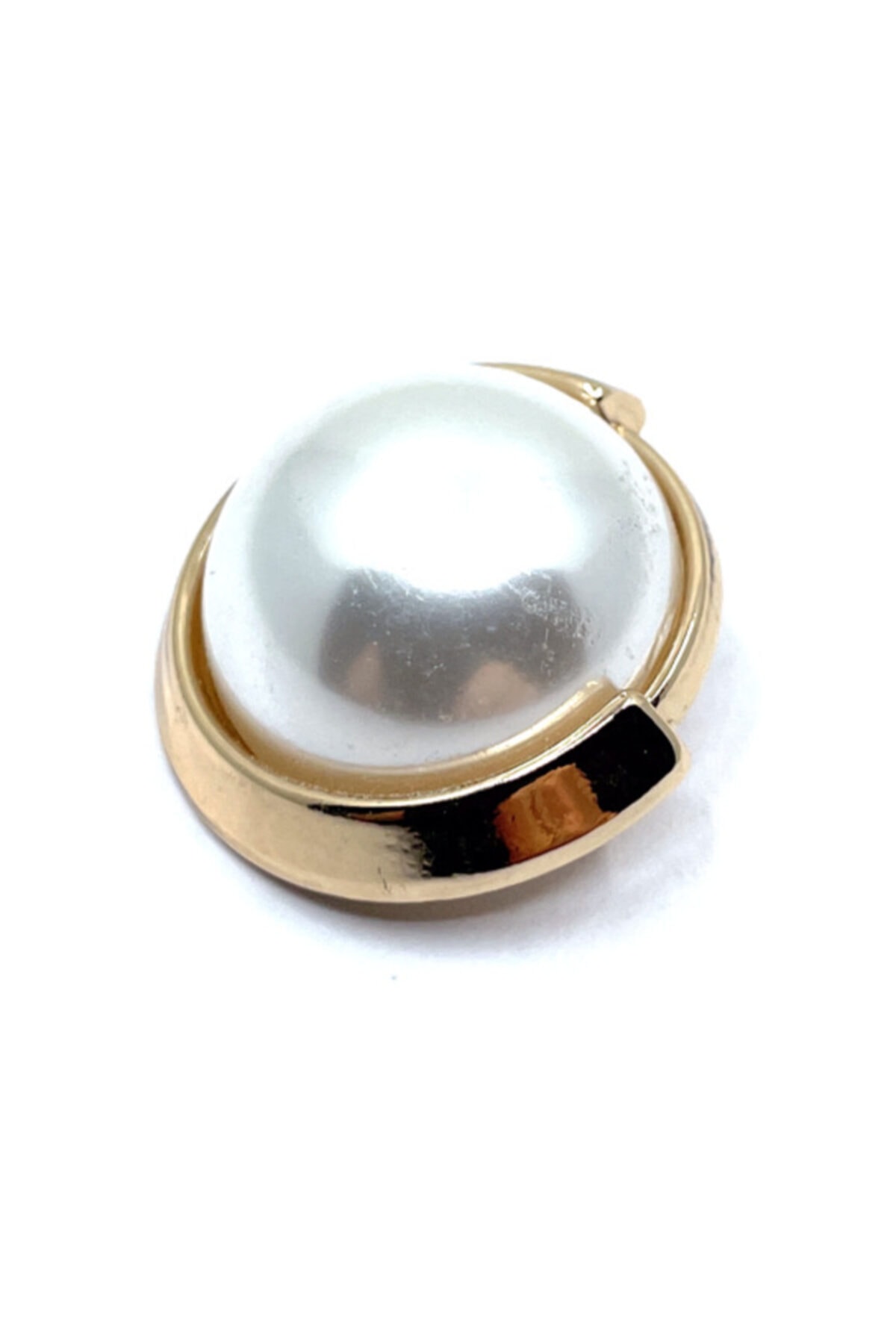 Düğmebul by ORG Yuvarlak Metal Incili Gold Kadın Düğme,ceket,palto,blazer,bluz Düğmesi,10'li Paket 40 Boy 25mm