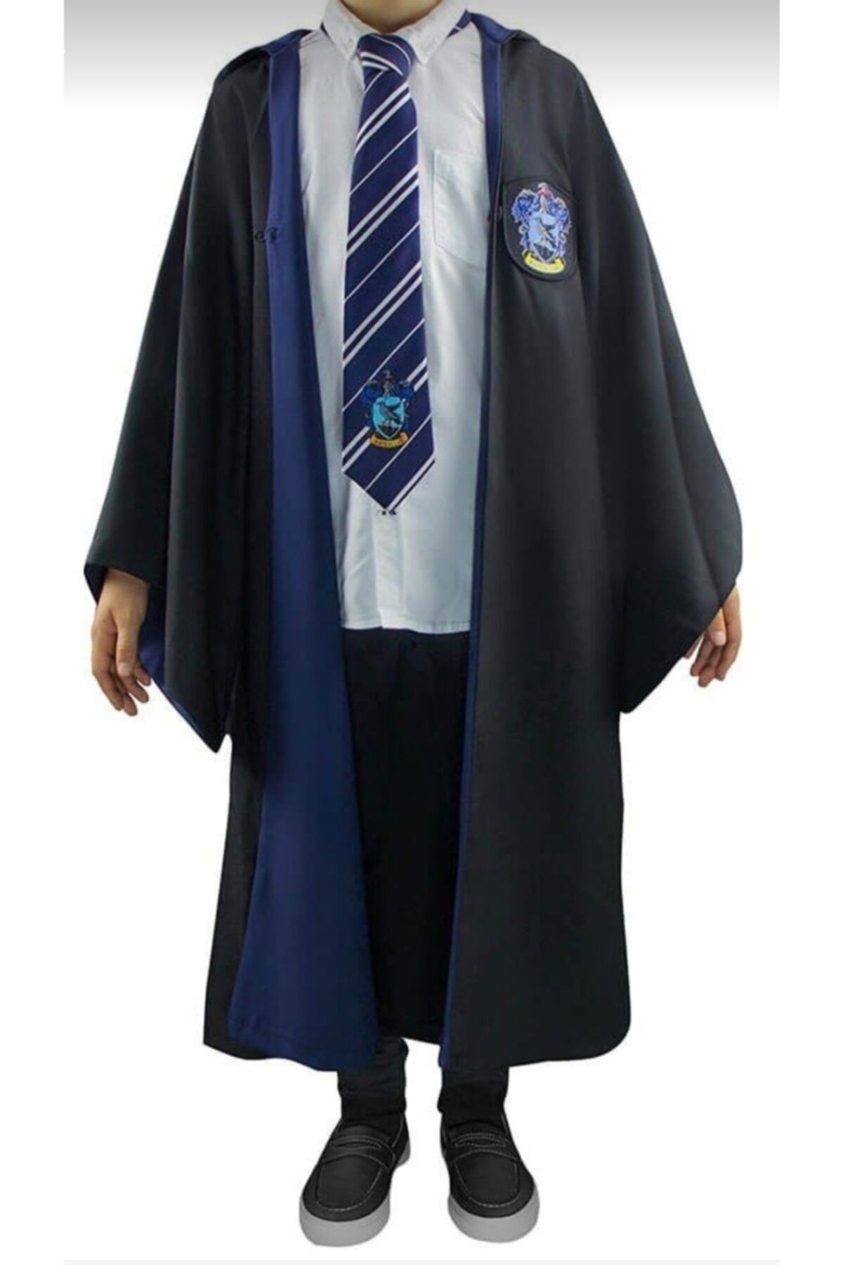 long way Unisex Çocuk Mavi ve Siyah Harry Potter Cübbe Ravenclaw Pelerin