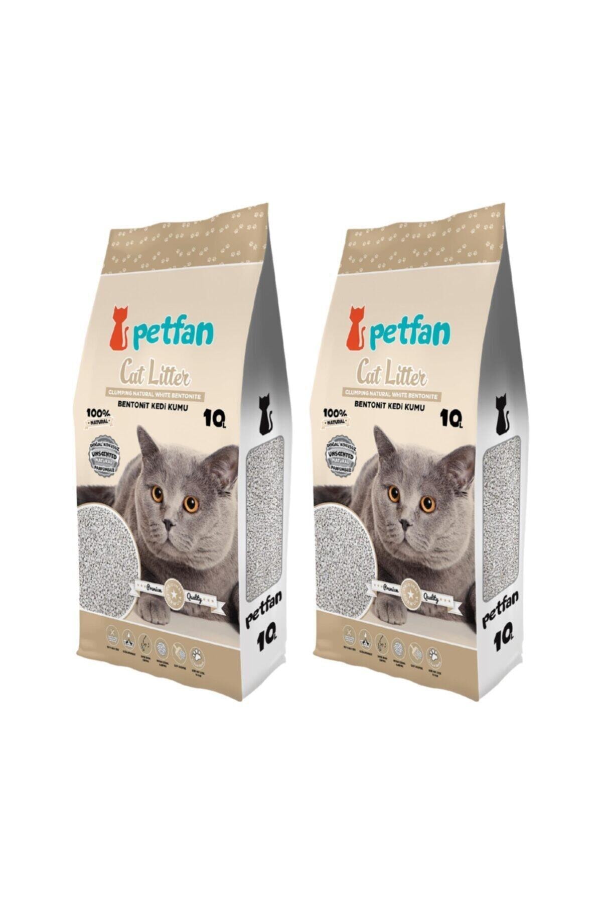 PETFAN 10l Naturel Doğal Kokusuz Bentonit Kedi Kumu (2*10l)