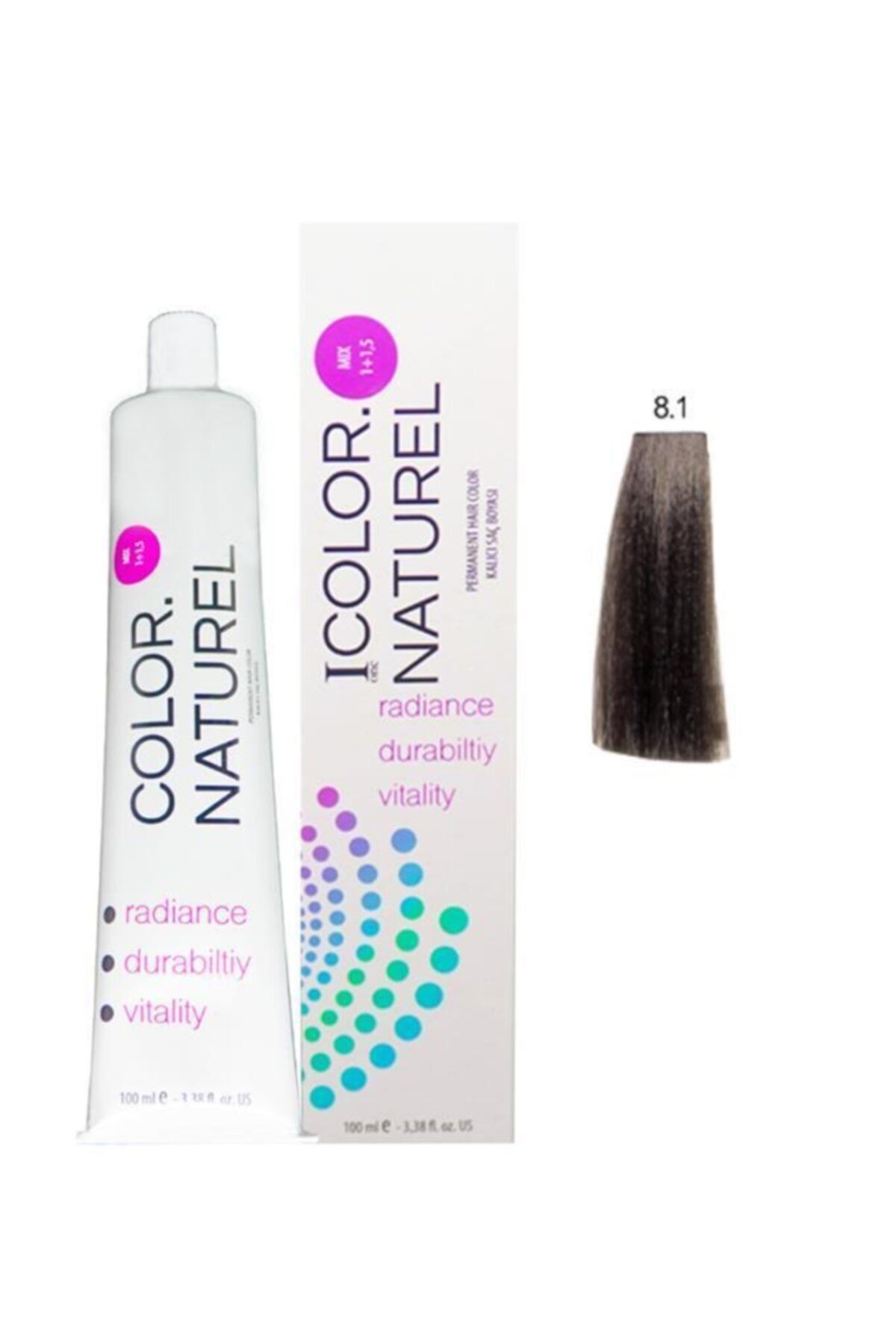 Color Naturel Saç Boyası 8.1 Küllü Açık Kumral 100 ml