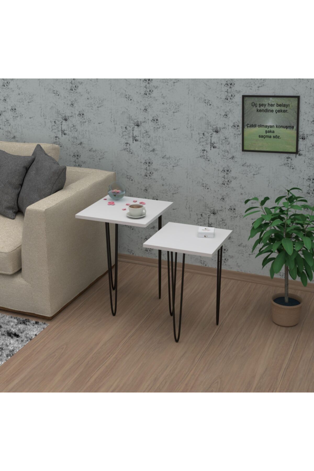 Kenzlife Larose zigon sehpa destini byz 2 li (45*30*30-40*25*25)kare