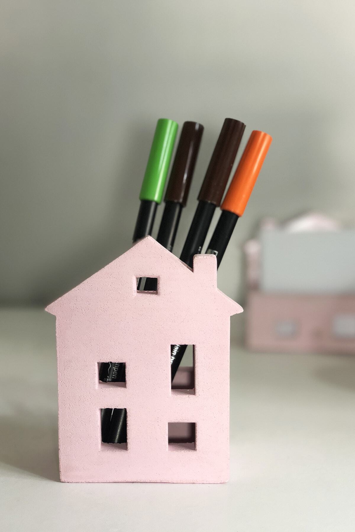 RocArt Home House Beton Kalemlik (pastel Pembe)