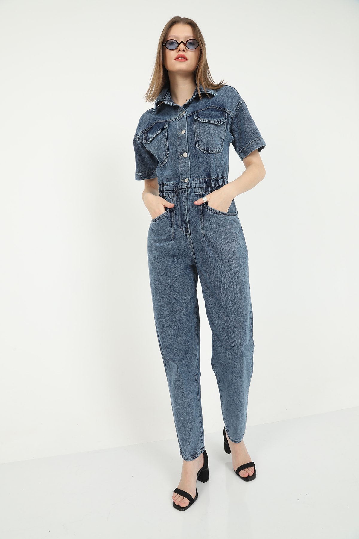 Honney Boutique Kadın Lacivert Yazlık Tulum