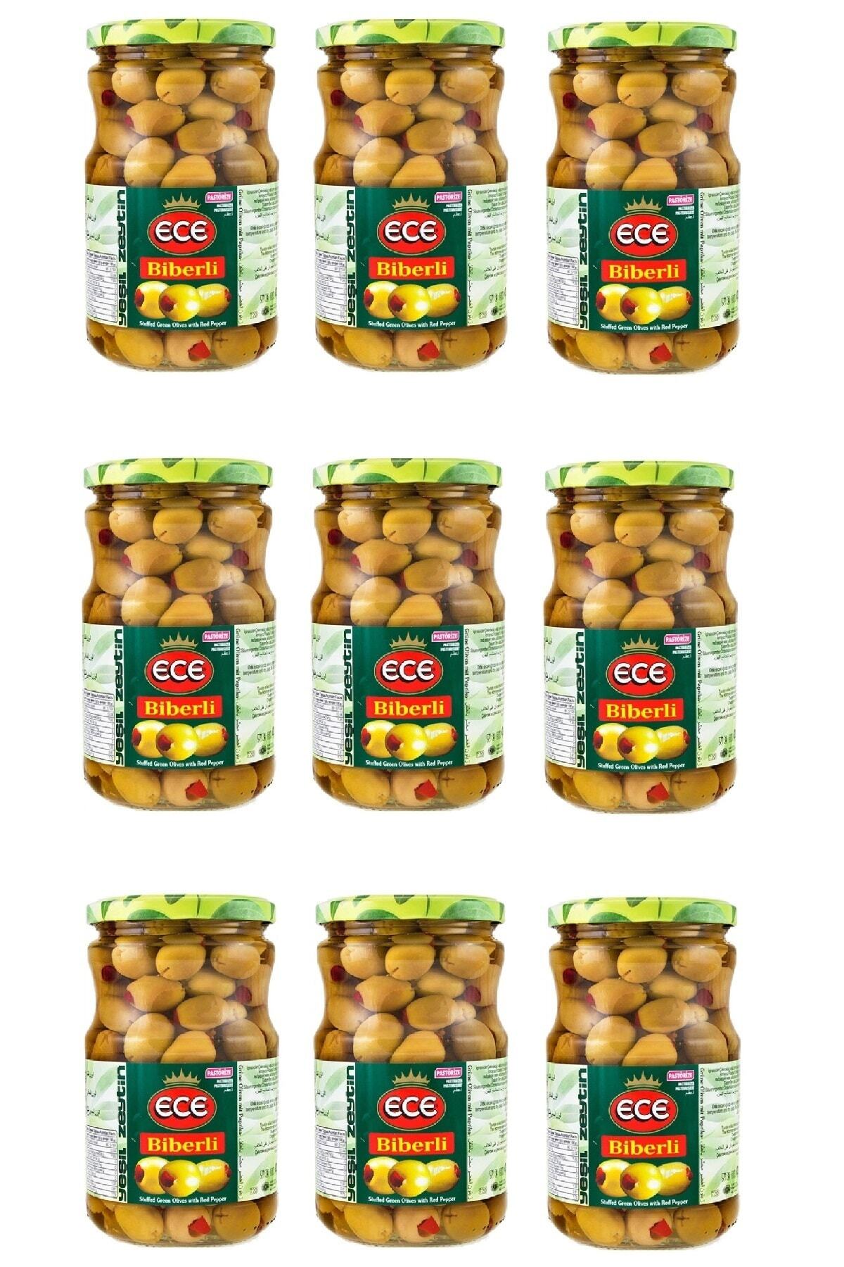 Ece Biberli Yeşil Zeytin 720 cc 9 Adet