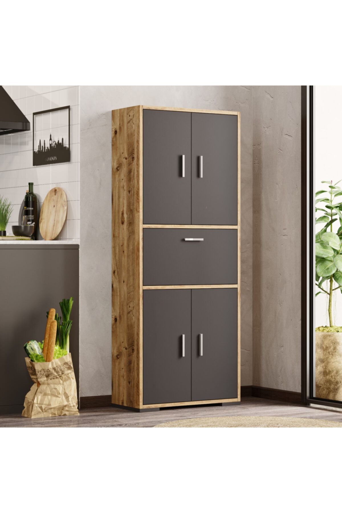 yurudesign bremen cok amacli dolap 5 kapakli cam antrasit br10 aa fiyati yorumlari trendyol