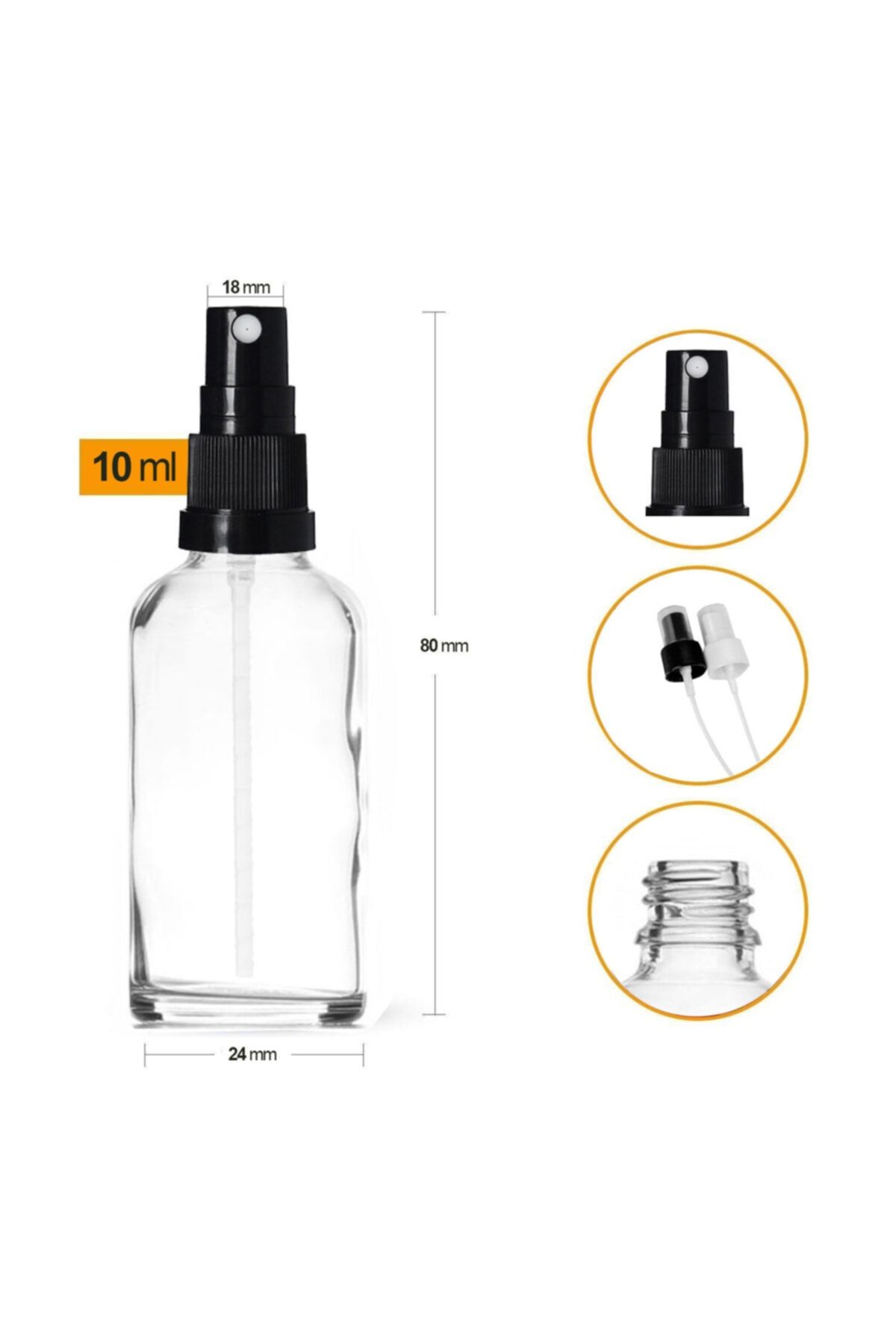GALENİK Şeffaf Cam Şişe 10ml  24 Adet