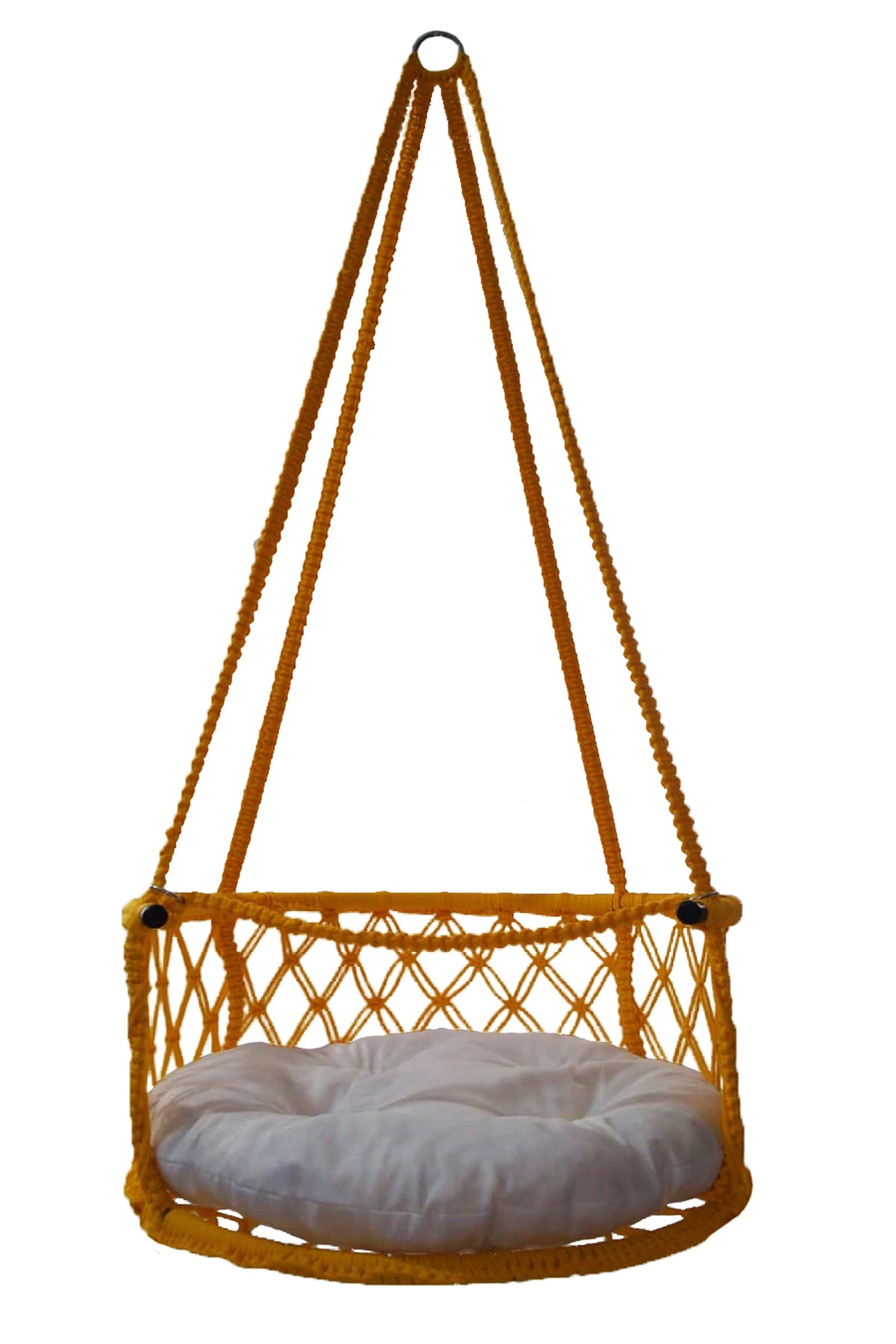 KEYİF SEPETİ 50 Lik Çocuk Salıncagı Sarı (beyaz Minderli)