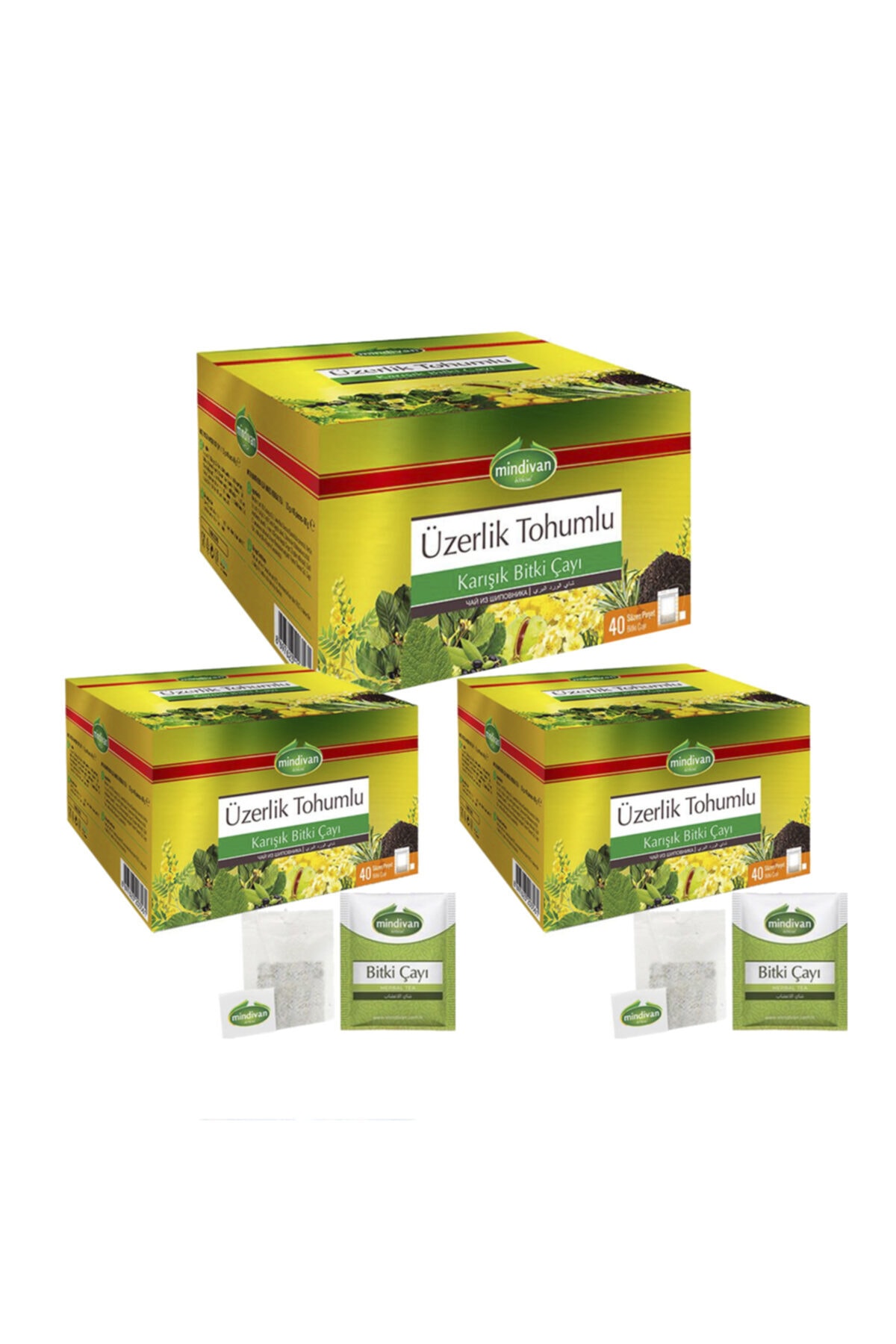 Mindivan Üzerlik Tohumlu Çay 40'lı Ipli Zarflı Süzen Poşet X3adet