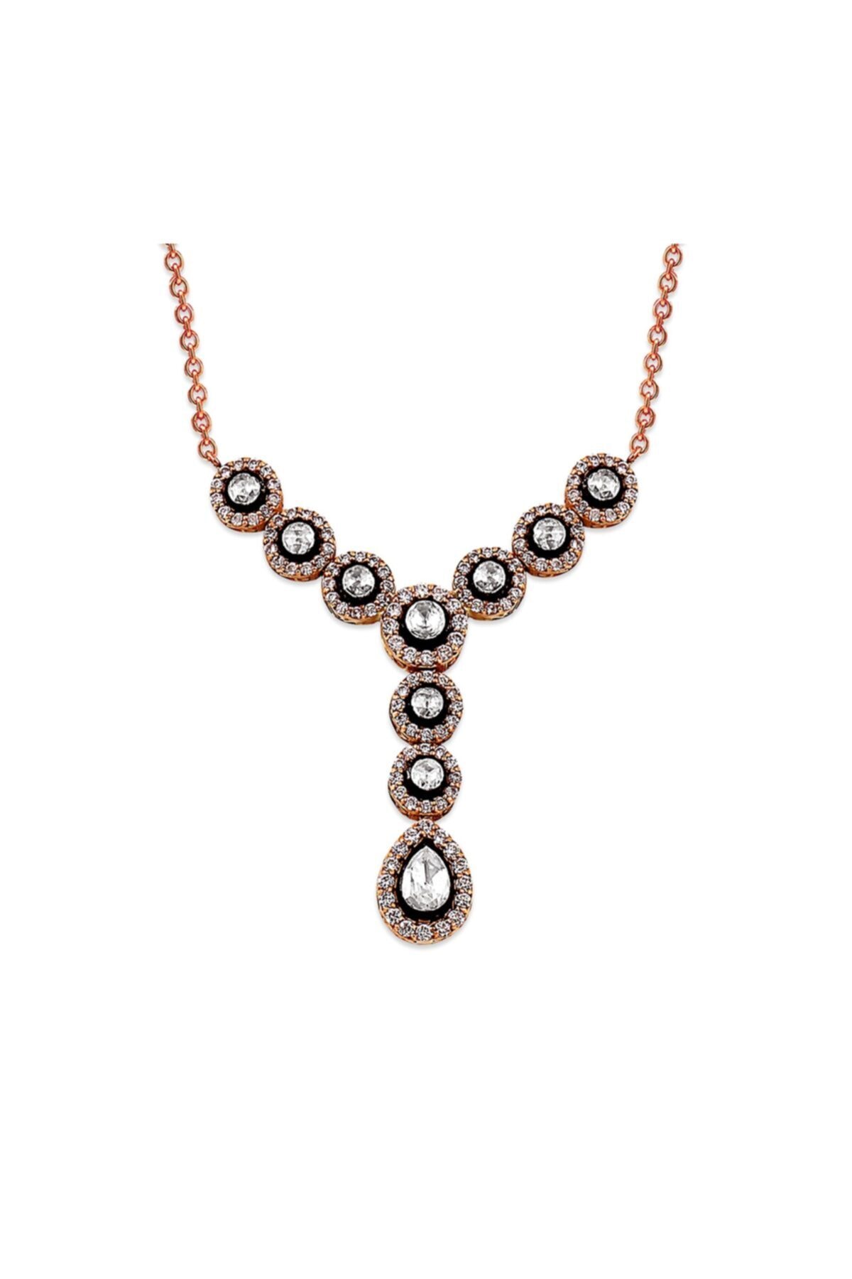 Clavis Jewelry Kadın Beyaz Elmas Ve Pırlanta Taşlı Kolye ykl0238