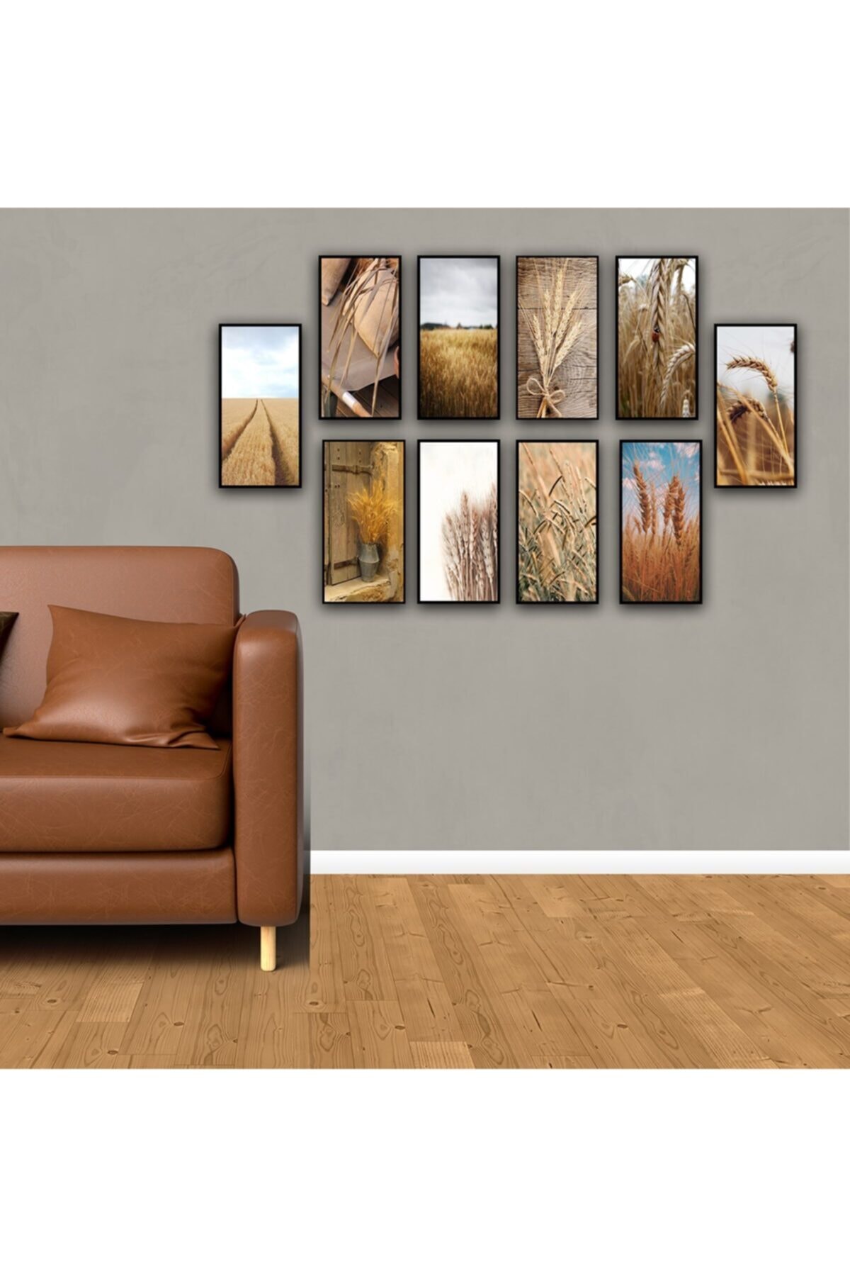 OneMina 10 Parça Çerçeve Görünümlü Mdf Tablo Seti 60x40cm Set5