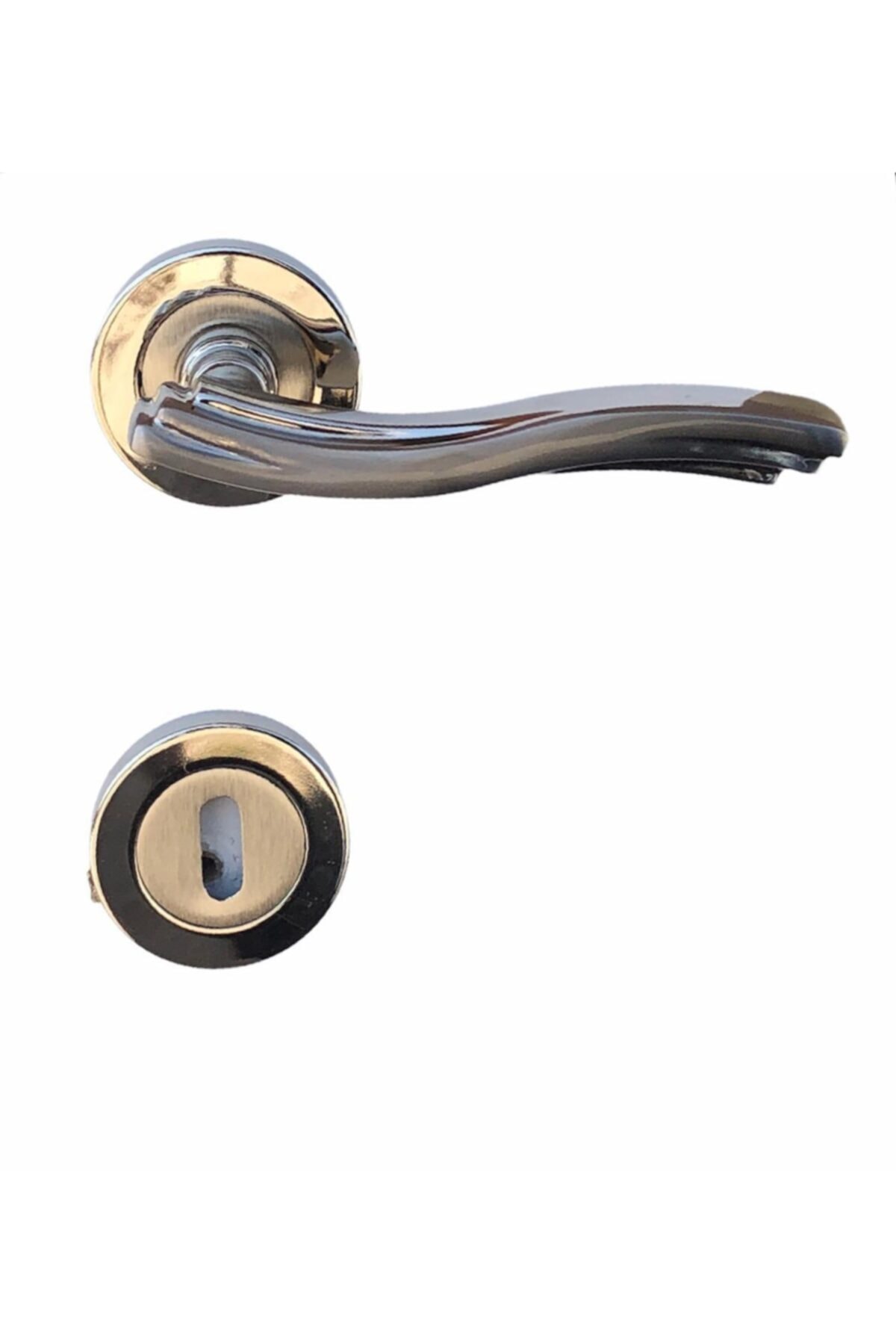Mon Reyhan Nikel Saten Rozetli Oda Kapı Kolu