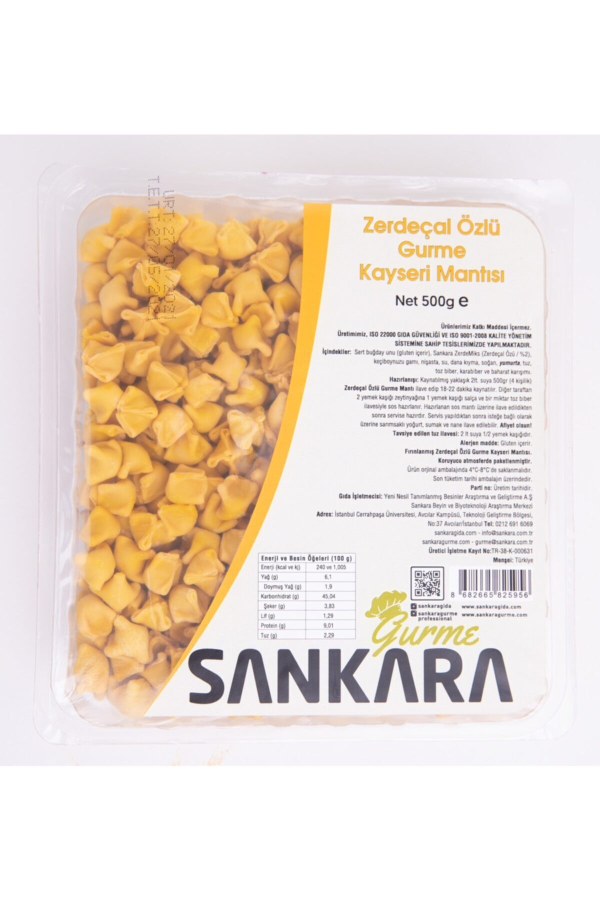 Sankara Zerdeçal Özlü Gurme Kayseri Mantısı 500 Gram