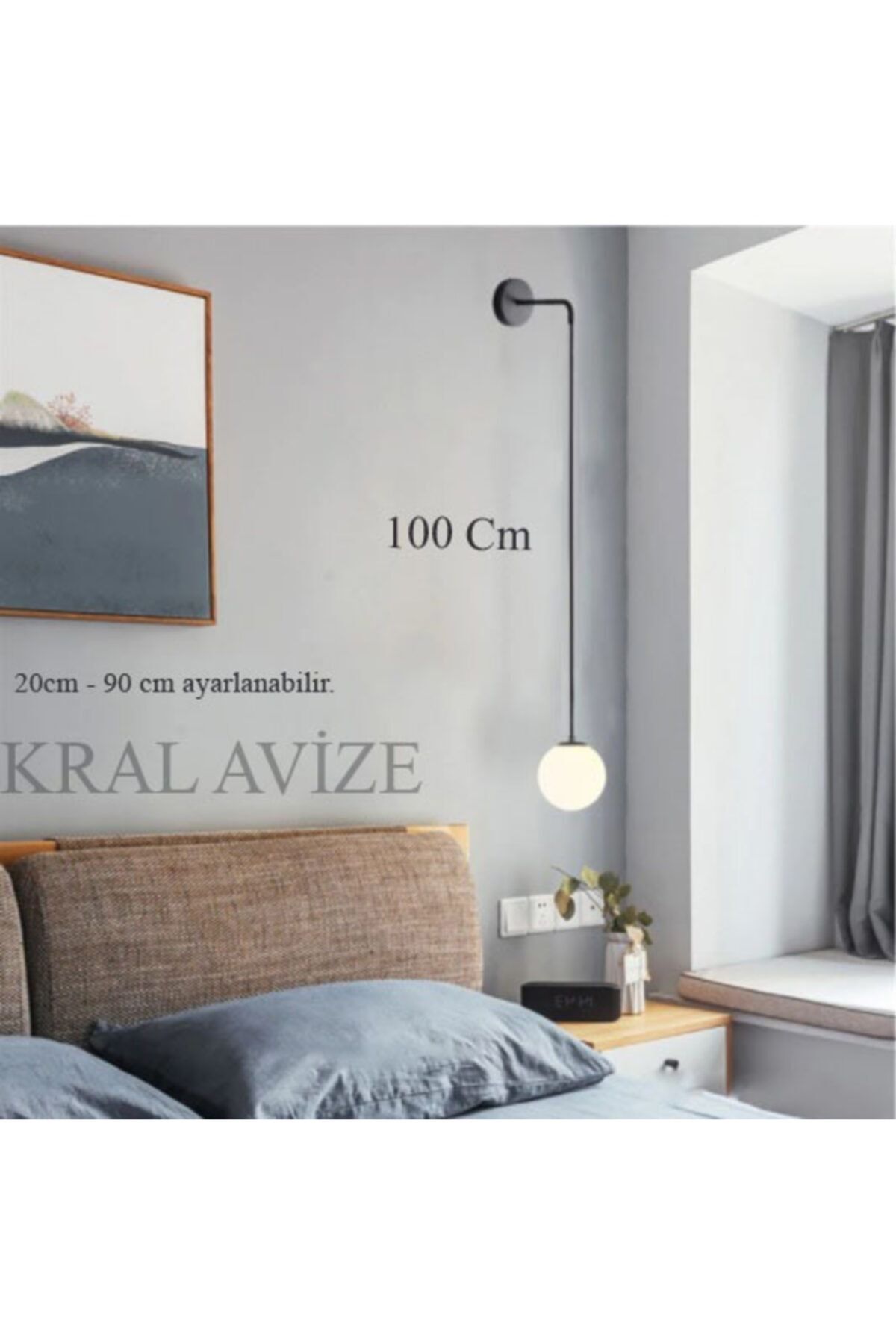 KRAL AVİZE Aplik 20-100 Cm Ayarlı.