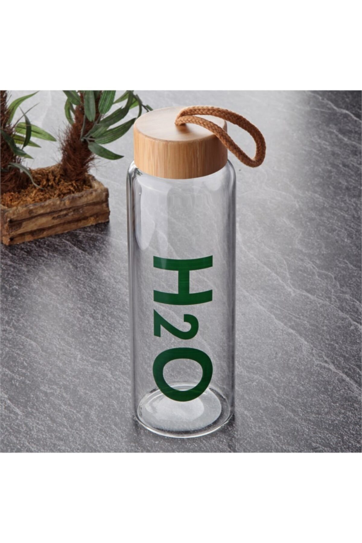 Tohana H2o Bambu Kapaklı Cam Matara 800 Ml