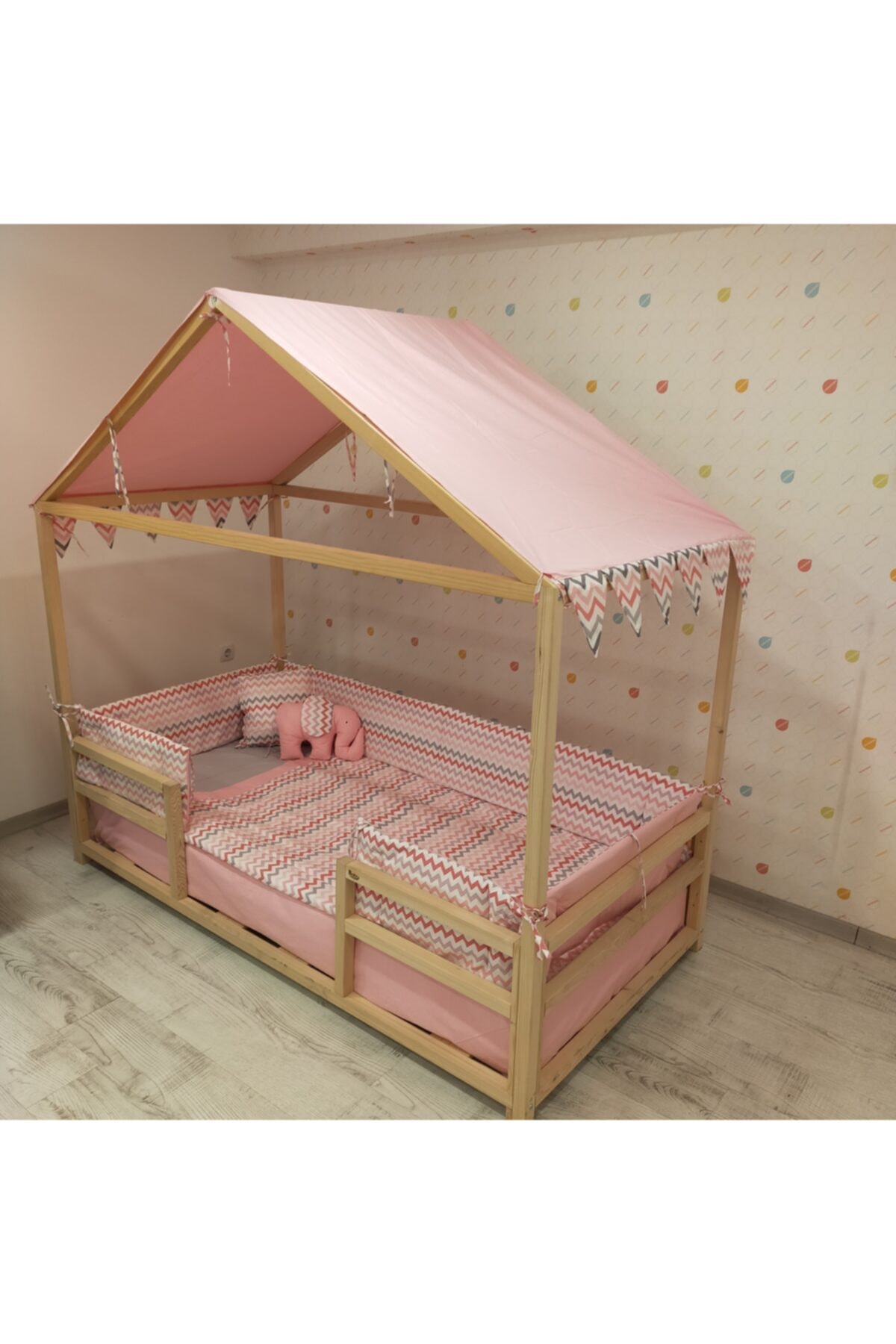Cordelieu Montessori Pembe Zigzaglı Uyku Seti 90*190