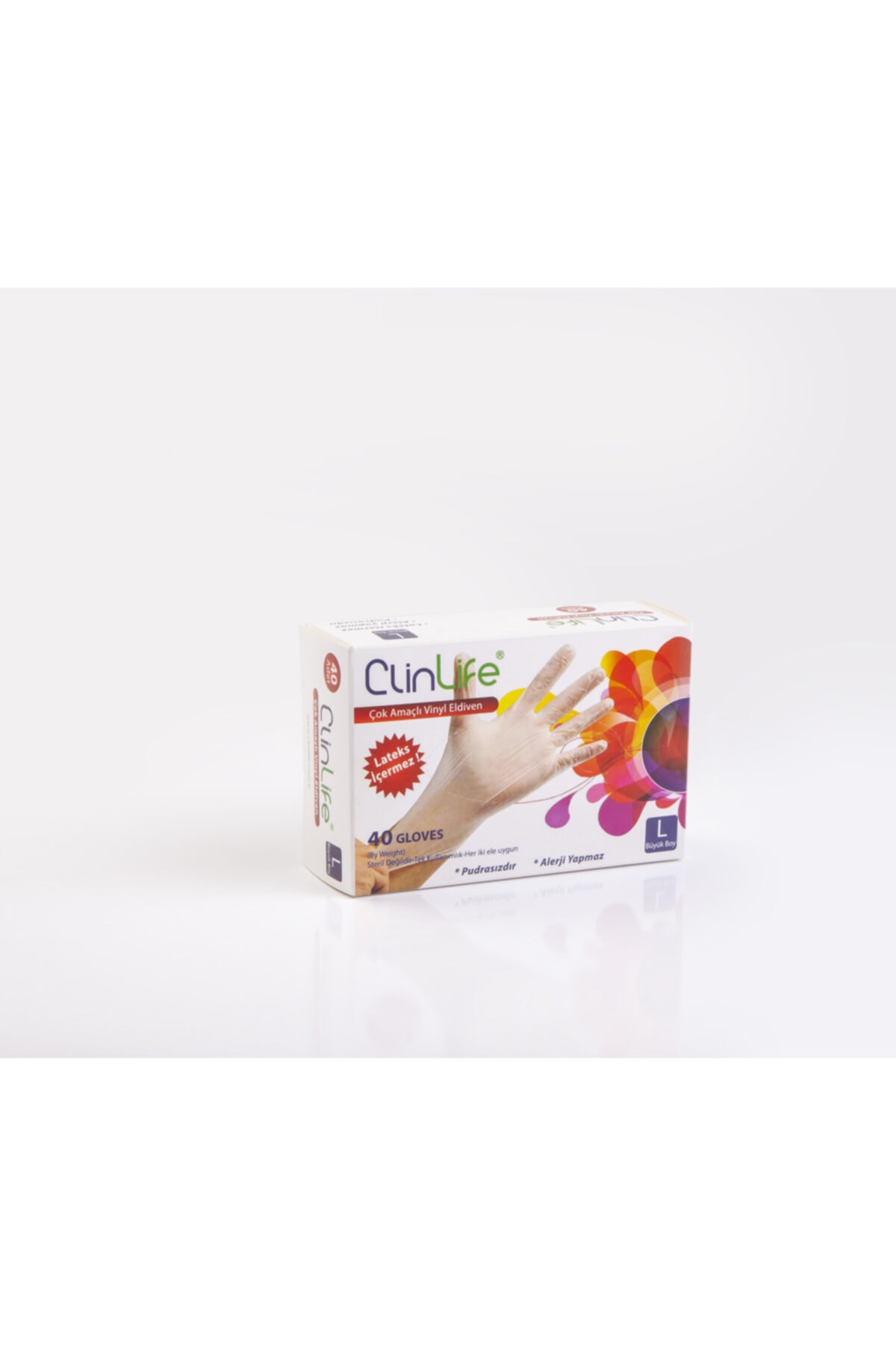 CLİNLİFE Vinil Pudrasız Hijyenik Eldiven L