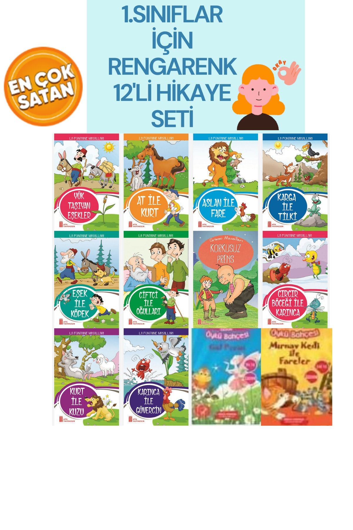 Ata Yayıncılık 1.sınıflar Için Okuma Kitabı Hikaye 12'li Tonguç Hikaye Kitabı Seti