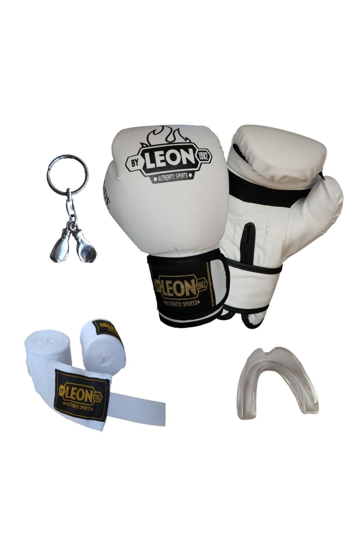 By Leon 1982 Leon Blade Training Boks, Kick Boks Ve Muay Thai Eldiveni Anahtarlık Dişlik Ve Bandaj Seti 3,5 M