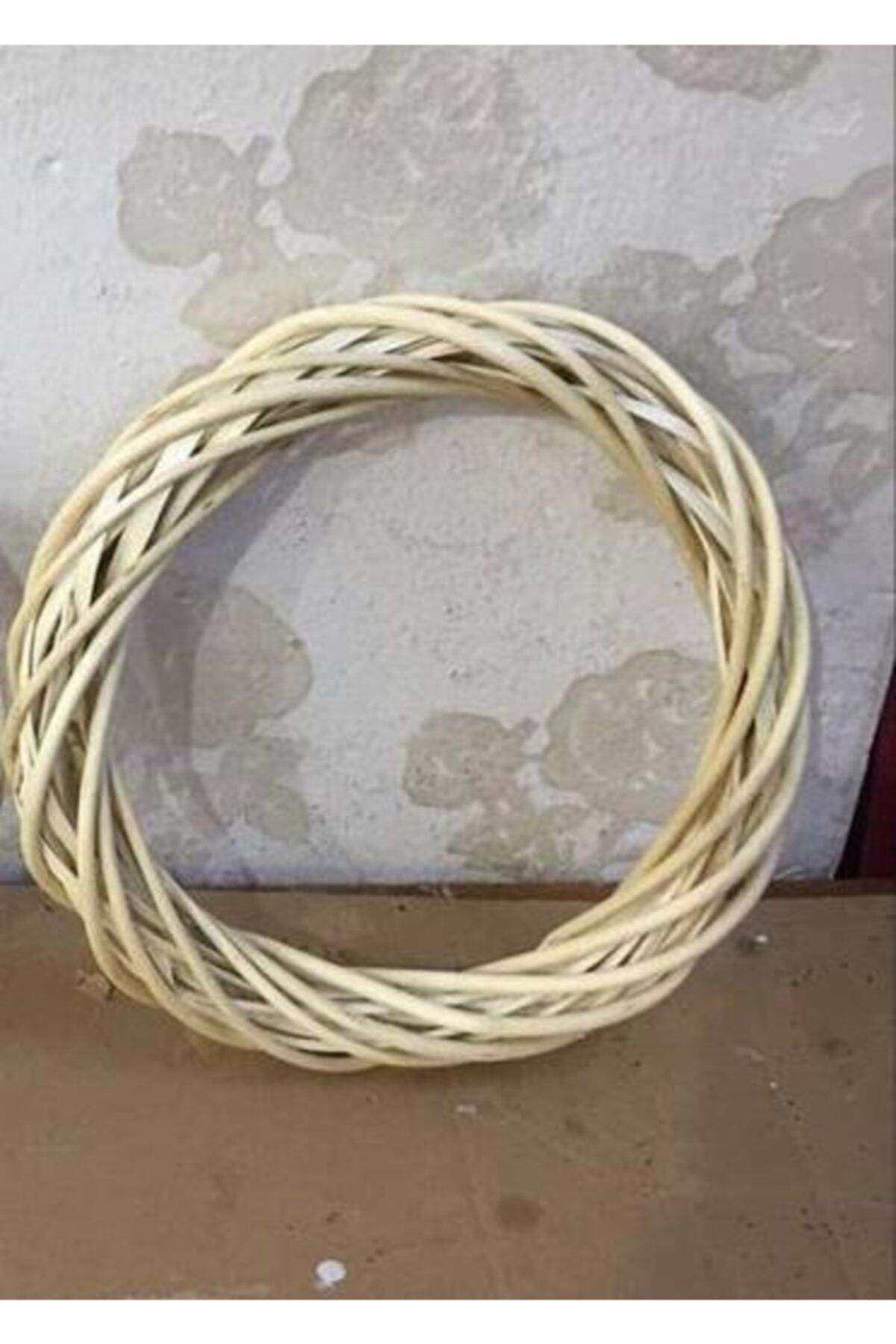 DEMİRTAŞ KALIP Kapı Süsü Halkası Ince 1 Adet Krem Dış Ölçü 25 Cm Süsleme