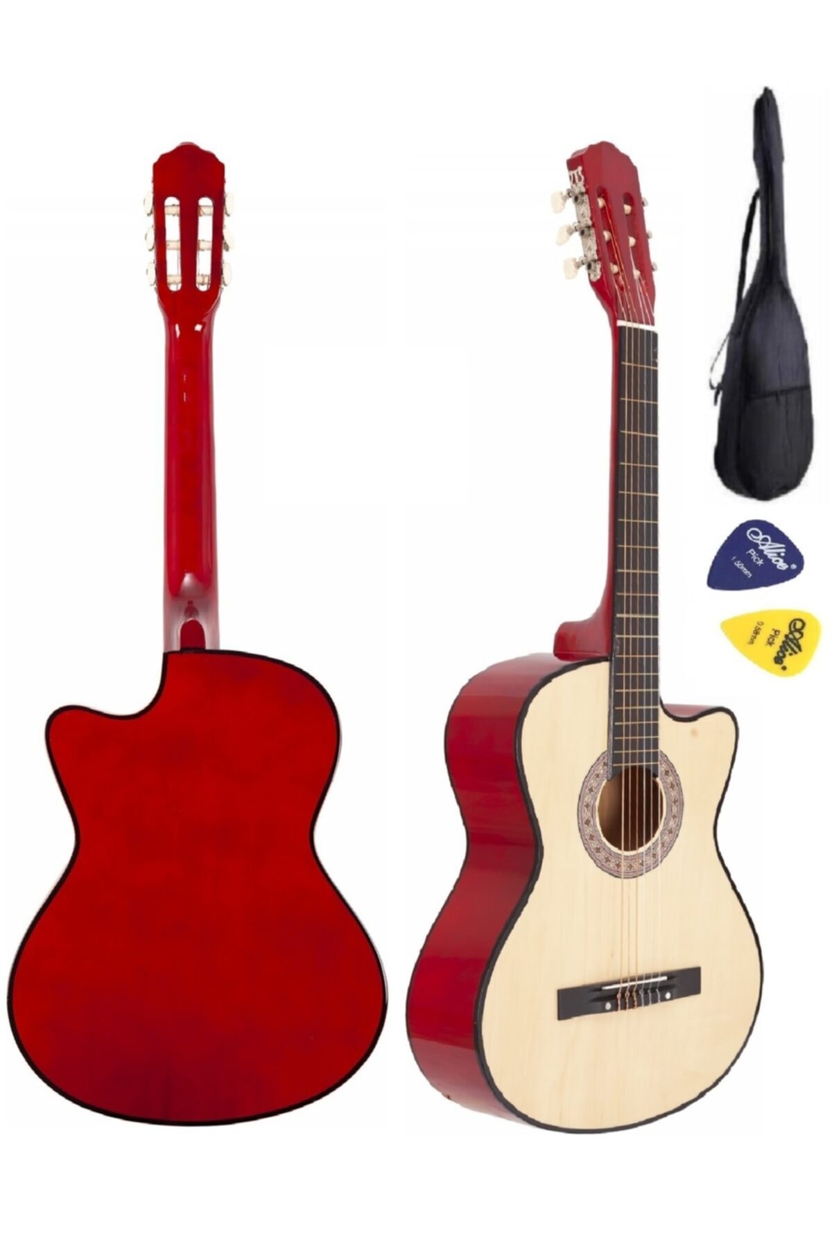 müzikhane Naturel Kesikkasa 4/4 Klasik Gitar +kılıf Pena