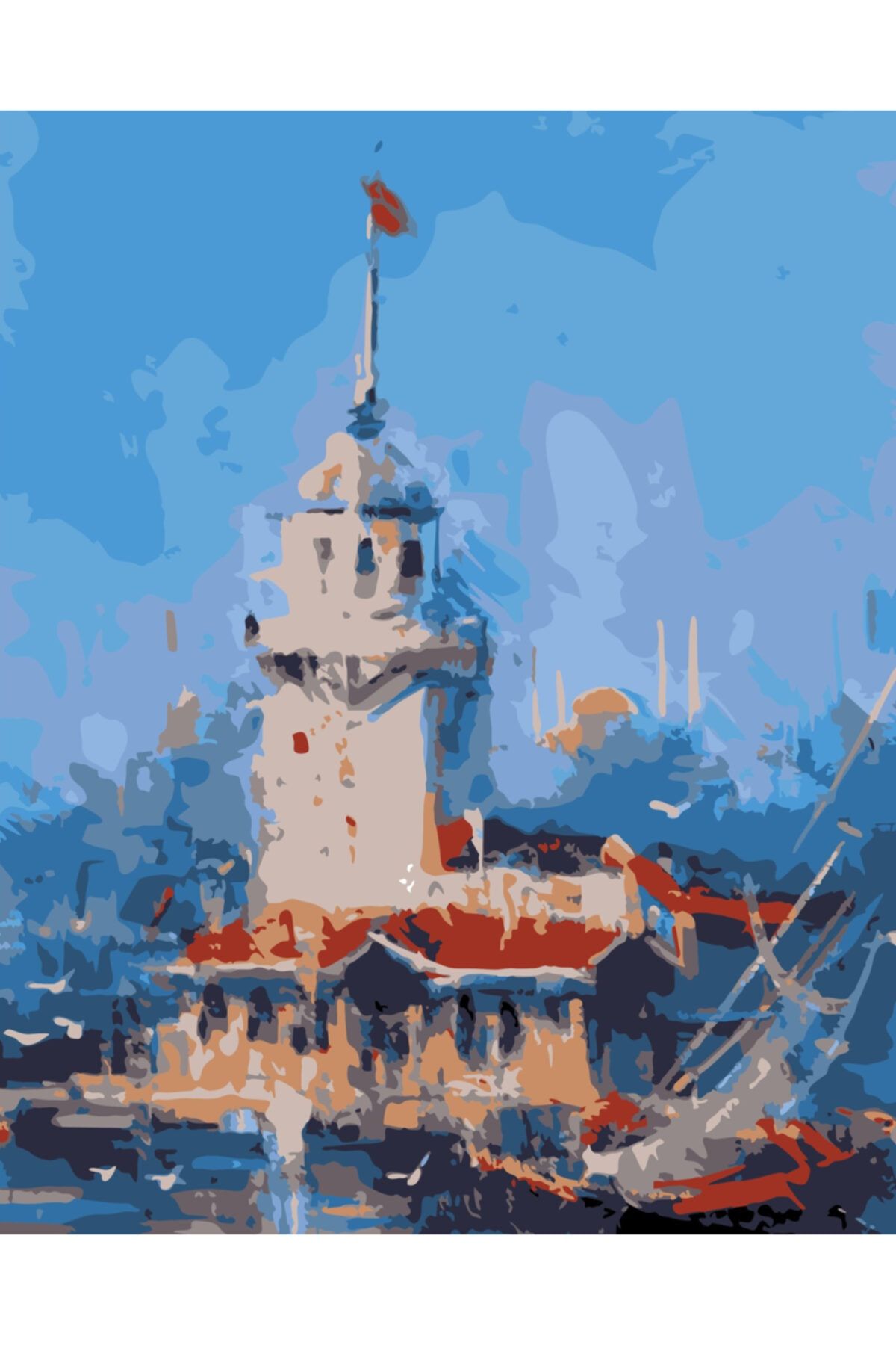hobi24 Kız Kulesi Sayılarla Boyama Seti Numaralı Tablo Boyama 40x50 cm