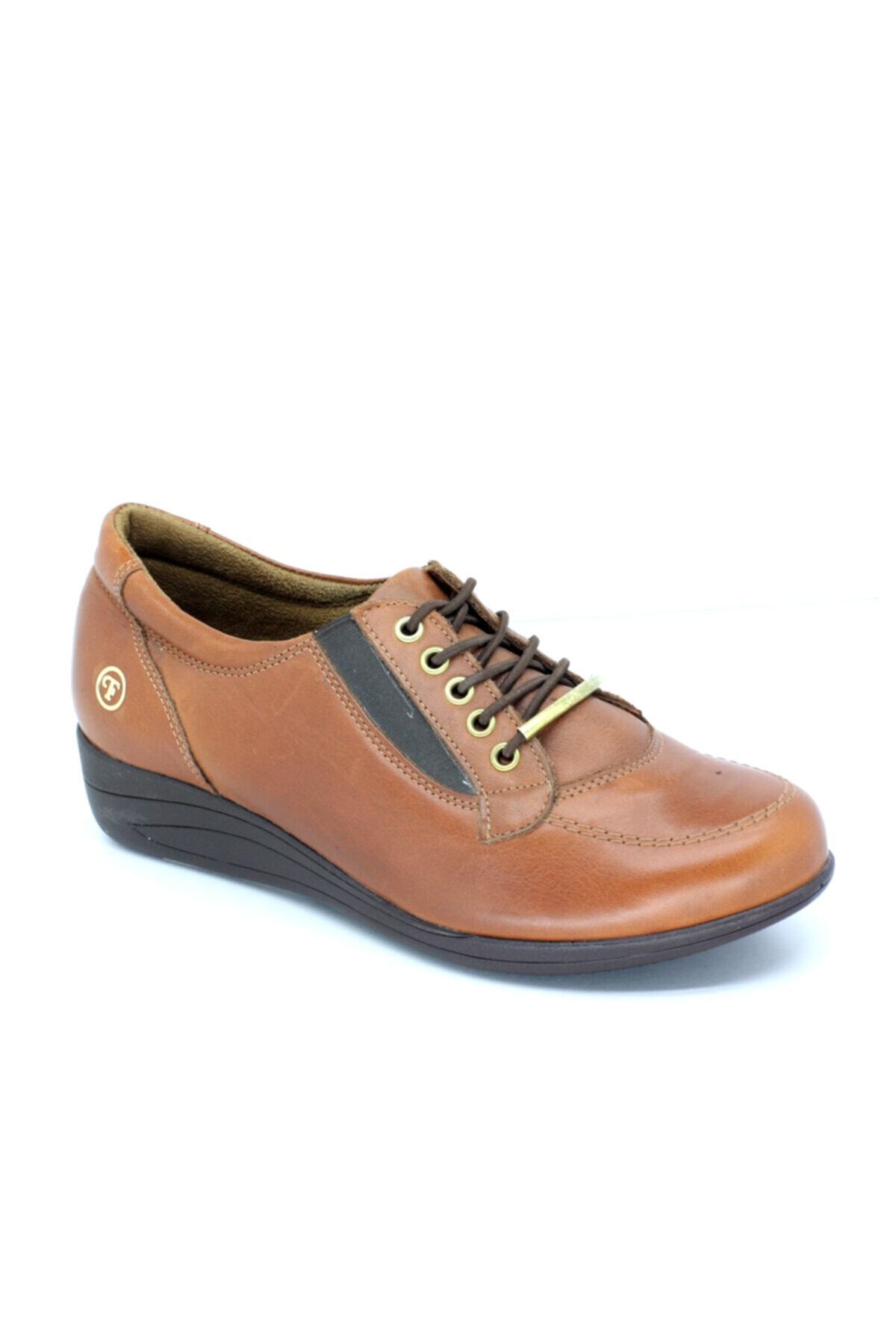 TRENDYSHOES 02180 Z Hakiki Deri Kadın Kalın Topuk Ayakkabı