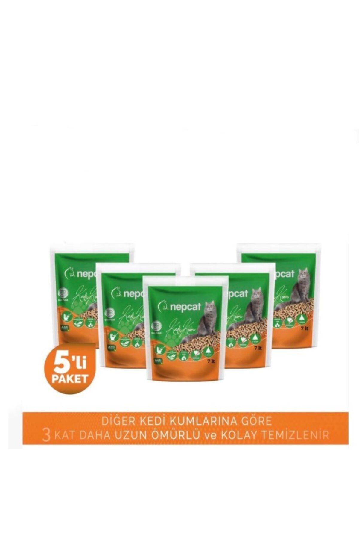 Nepcat Çam Peleti Kedi Kumu %100 Doğal 5x7=35 Lt