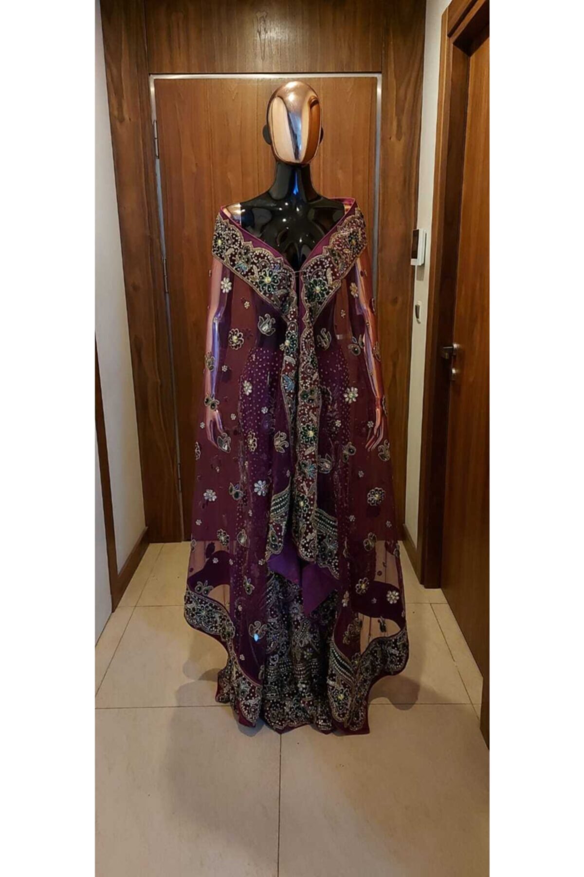 Aashiv's Collection Kadın Mor Renkli Hint Gelinlik