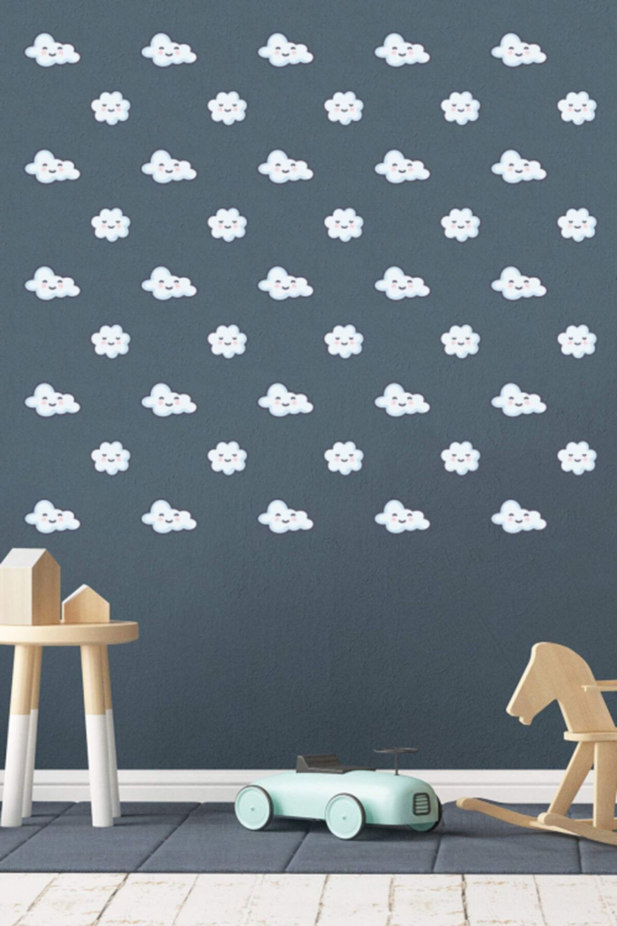 AMORİS Bulutlar 88 Adet Çocuk Odası (duvar, Dolap, Kapı, Defter, Laptop, Telefon, Tablet) Sticker