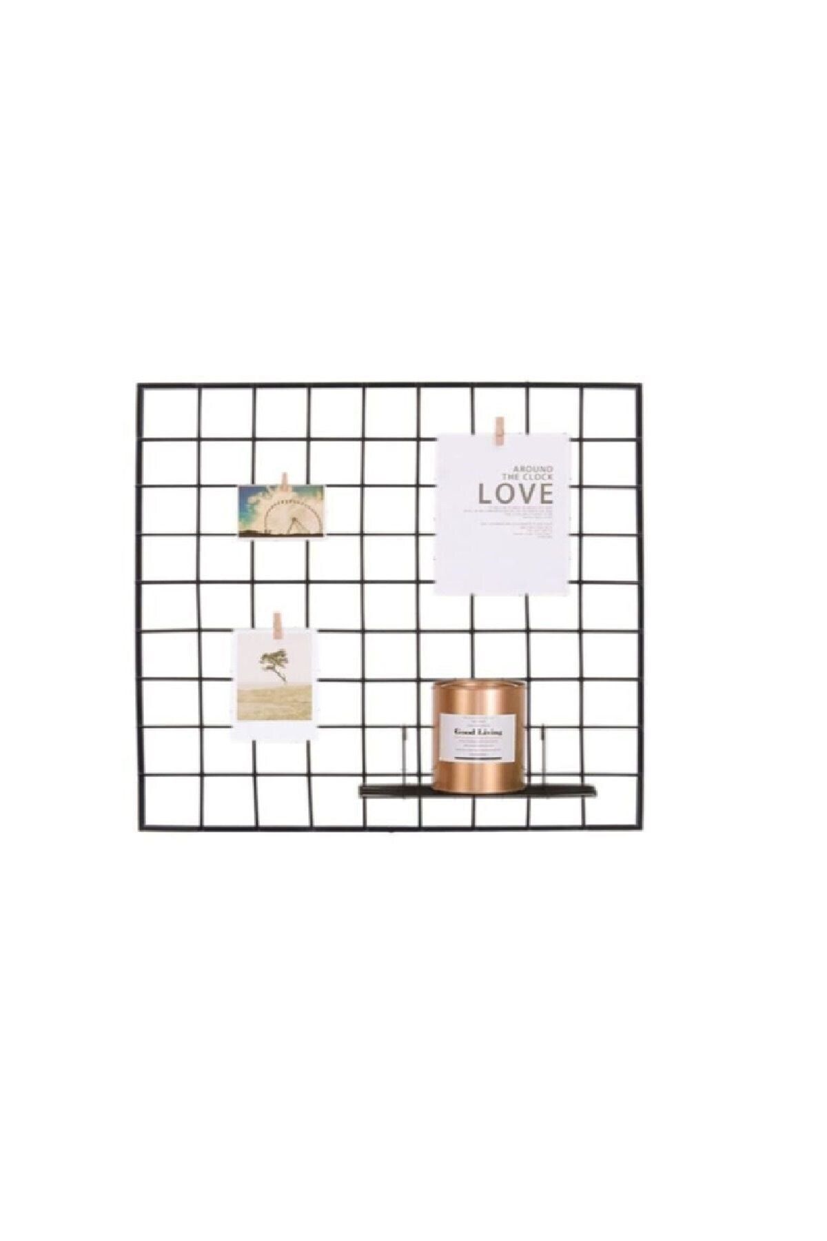 CMKStore Fotoğraf Askılığı Tel Pano 25x25 Cm Metal Duvar Askılığı