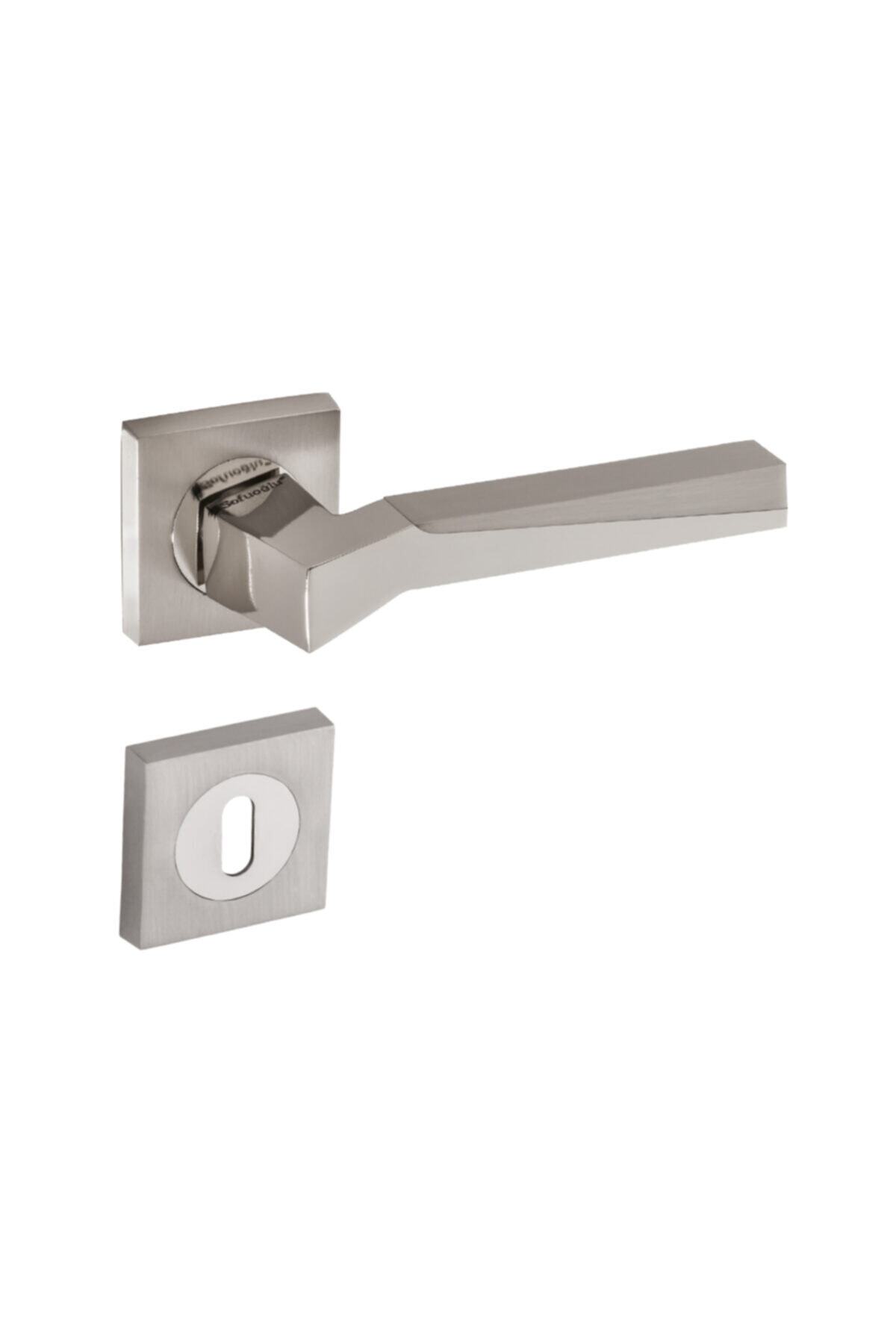 Sofuoğlu Zamak Yıldız Kare Rozetli Nikel Saten Oda Kapı Kolu