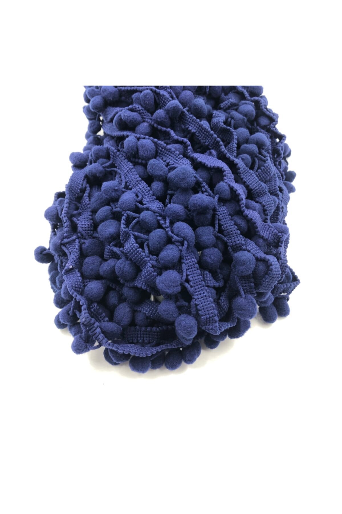 Yumuşakkeçe Lacivert Şerit Ponpon/5 Metre