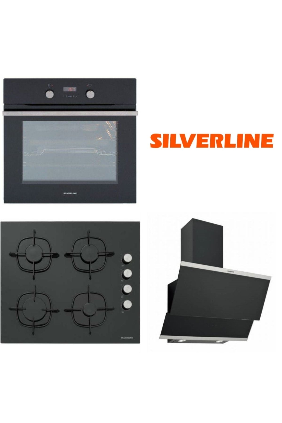 Silverline Siyah Cam Ankastre Set BO6209B02 - CS5335B01 - 3420 Classy