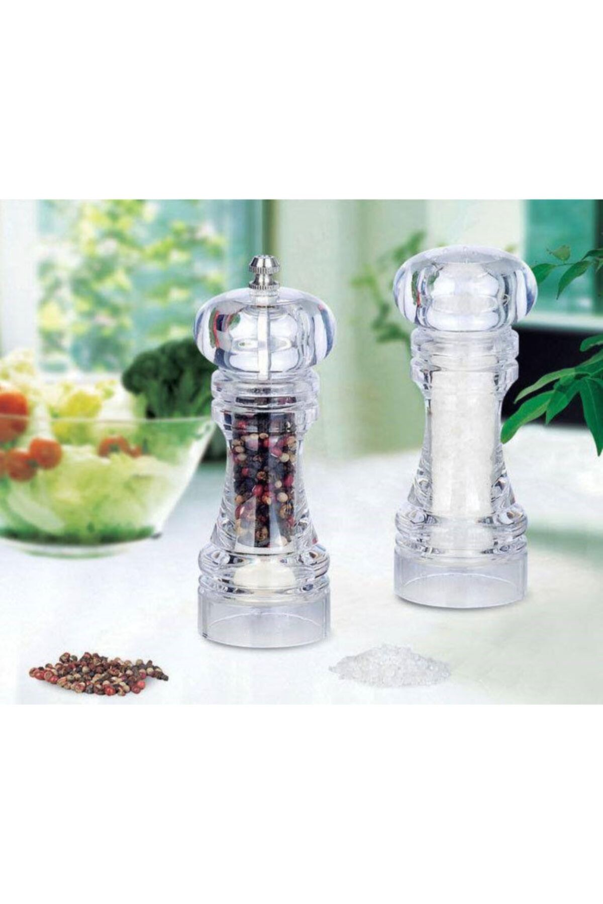 FırsatVar Plastik Tuz Karabiber Baharat Değirmeni Karabiber Öğütücü 2 Adet