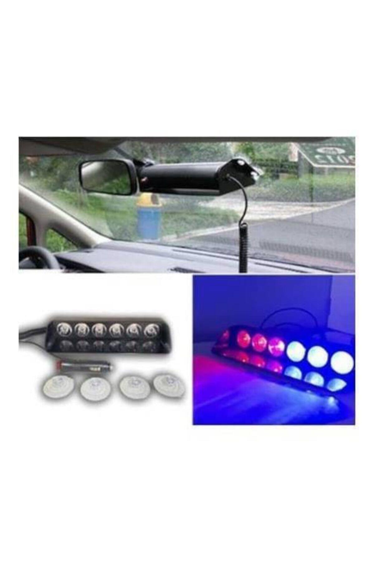 dorcar arac ici vantuzlu cakar lamba kirmizi mavi 12v 6 ledli 7 modlu fiyati yorumlari trendyol
