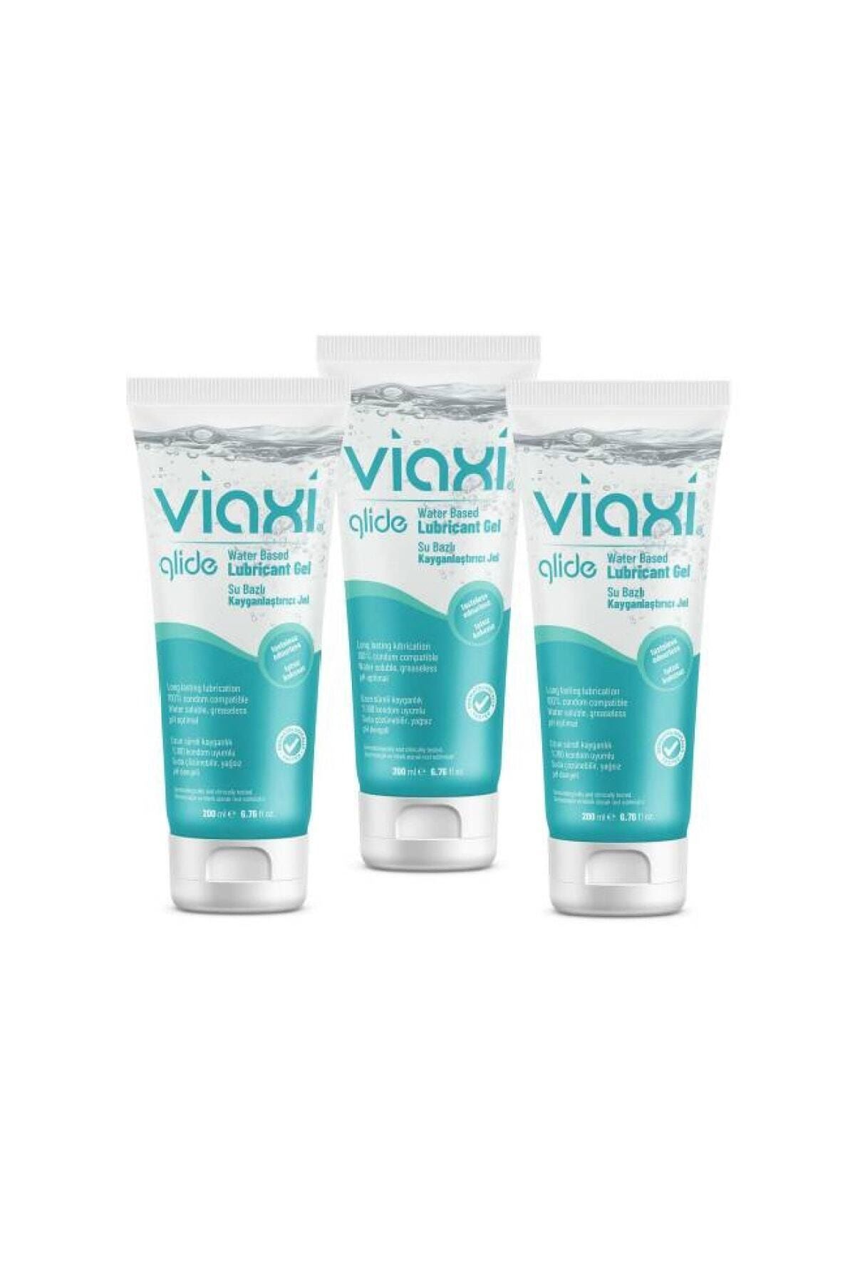 Viaxi Glide Lubricant Gel Naturel 200 ml - Kayganlaştırıcı Jel X3 Adet
