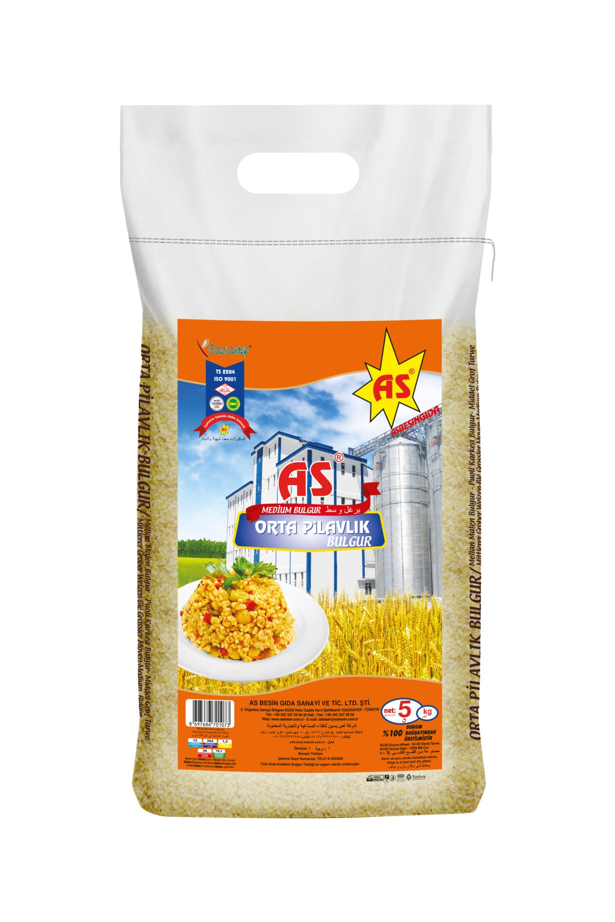As Bakliyat As Orta Pilavlık Bulgur - 5 Kg
