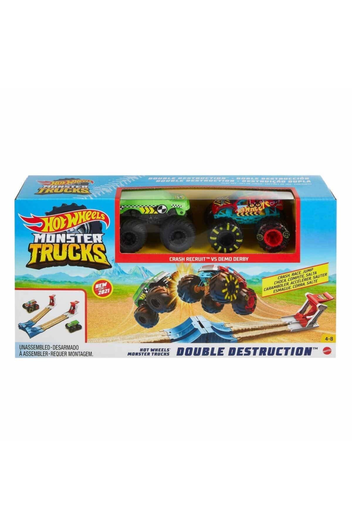 HOT WHEELS Gyc80 Monster Trucks Çifte Çarpışma Oyun Seti
