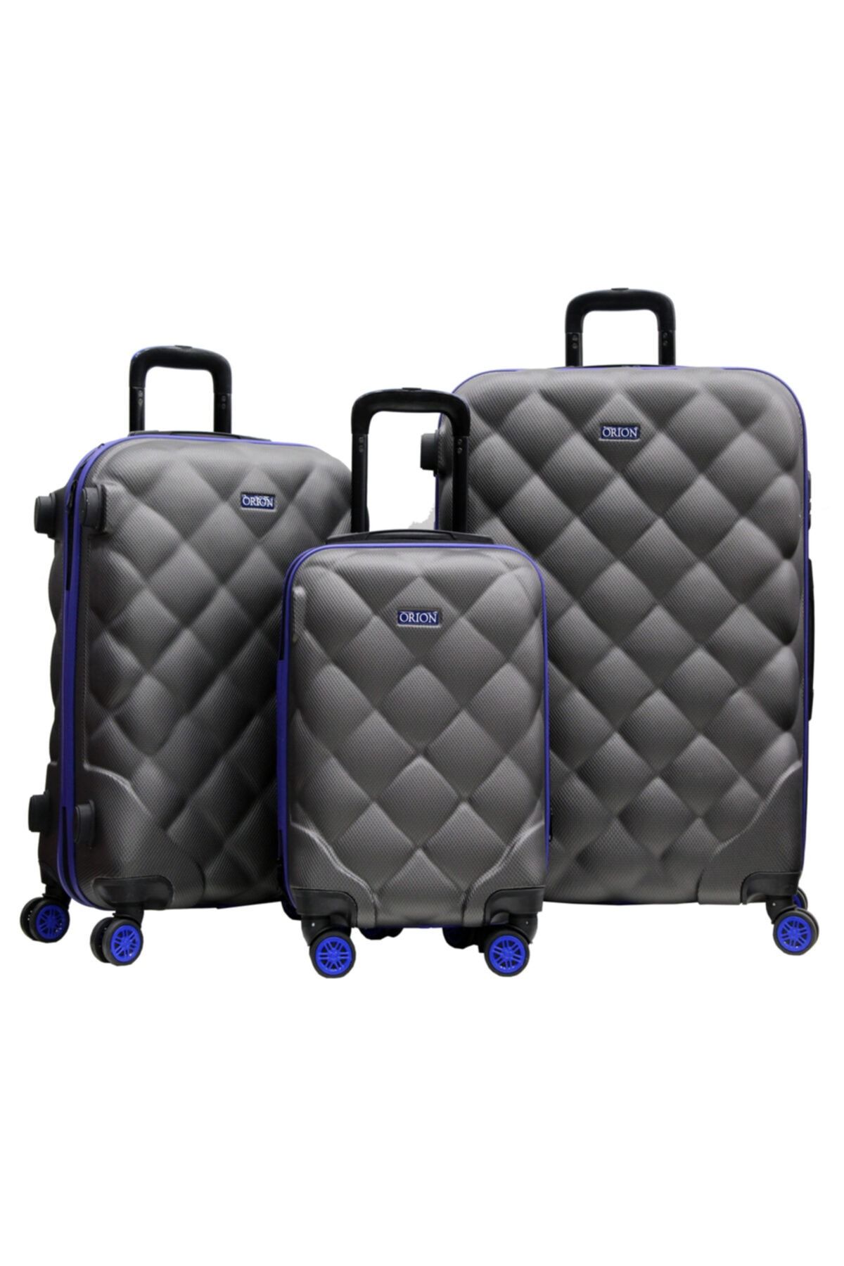 Orion Burak Çanta Orıon Unisex 3'lü Set, Kabin ,orta Ve Büyük Boy Valiz Su Geçirmez
