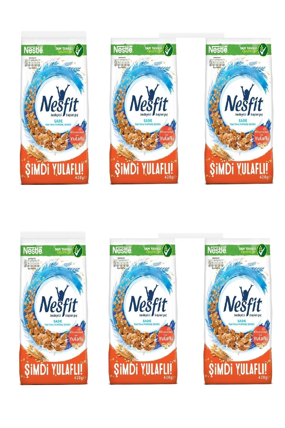 Nestle Nesfit Sade Tam Buğday Ve Pirinç Gevreği 420 G X 6 Adet