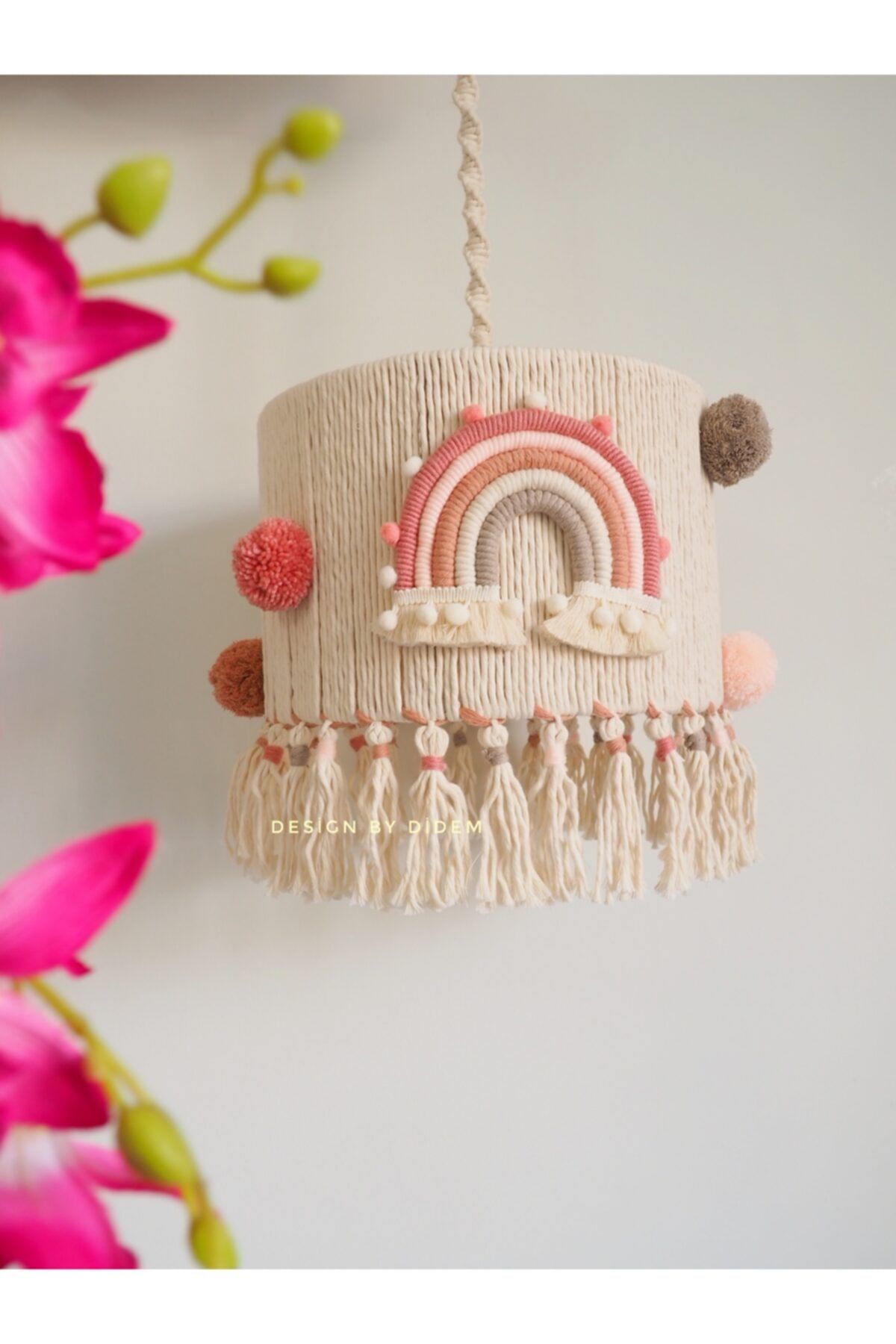 Design by Didem Ekru Gökkuşaklı Makrome Bebek ve Çocuk Odası Avize