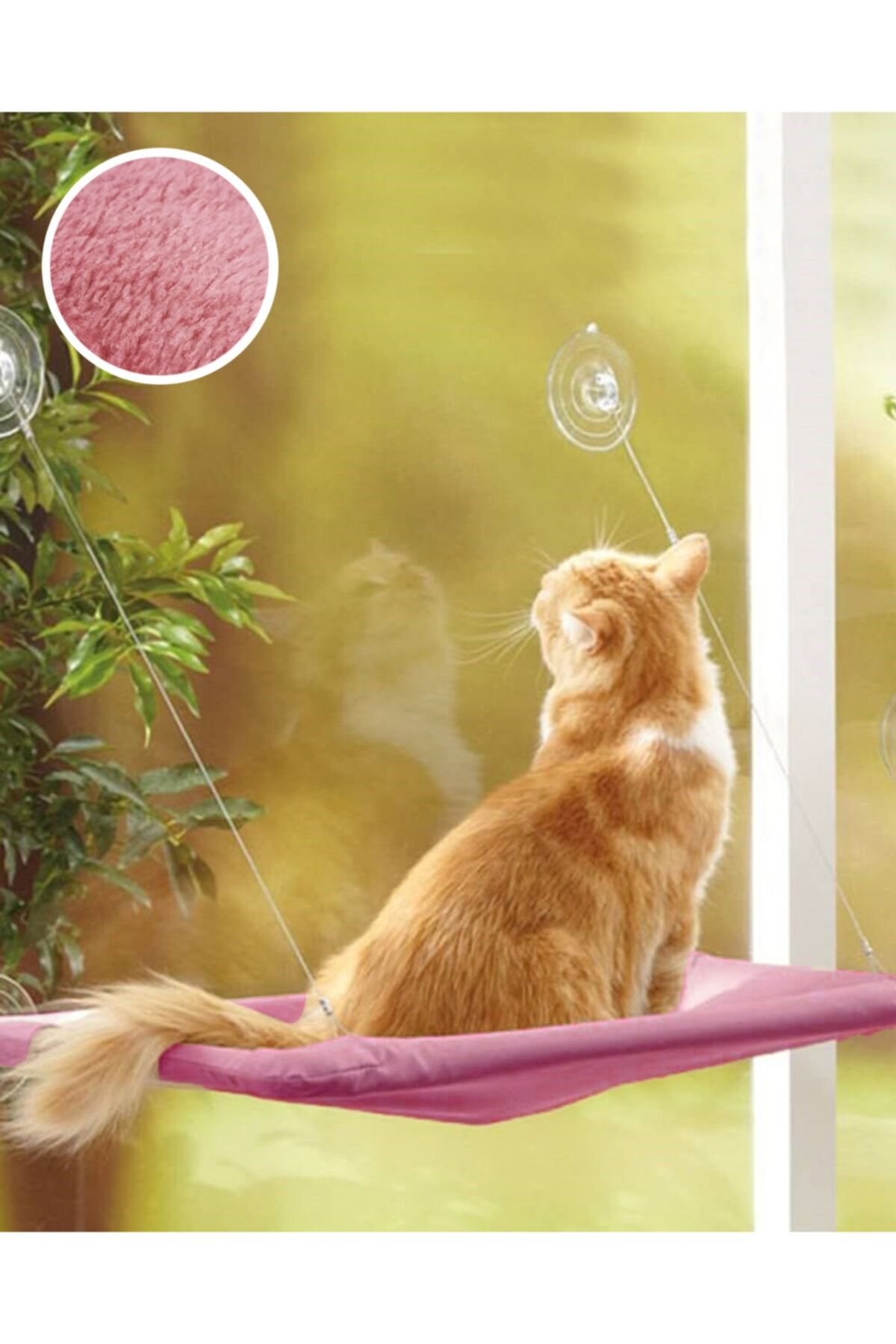Atlas Home Cama Yapışan Vantuzlu Peluş Kedi Yatağı
