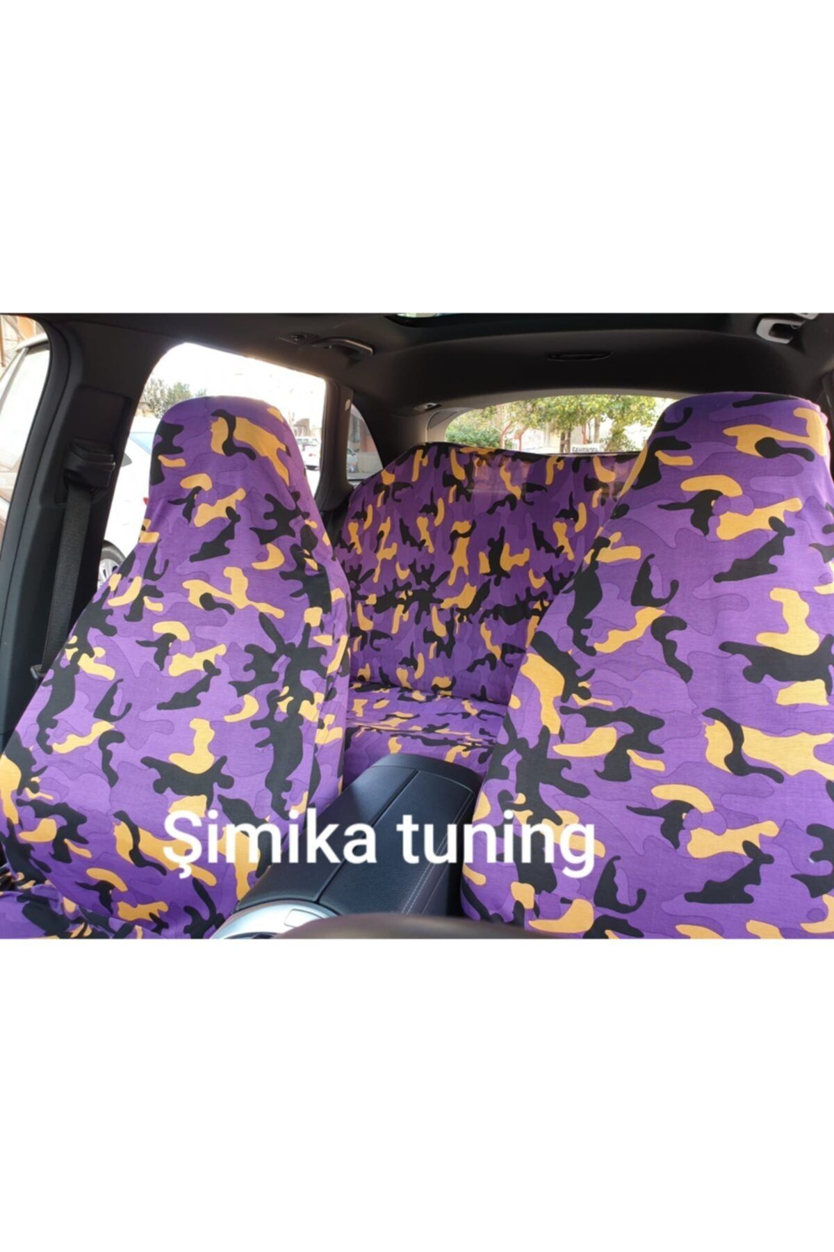 şimika Kamuflaj Desenli Ön Arka Koltuk Penye Servis Kılıfı