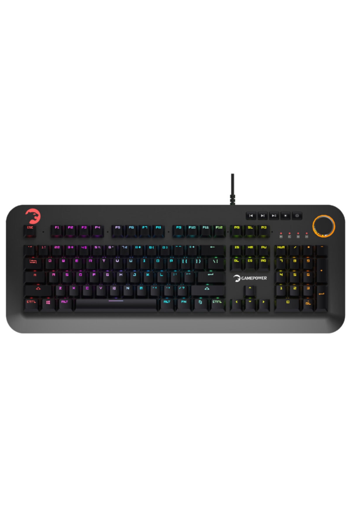 GamePower Starscream Rgb Orange Switch Türkçe Q Usb Suya Dayanıklı Optik Mekanik Oyuncu Klavyesi