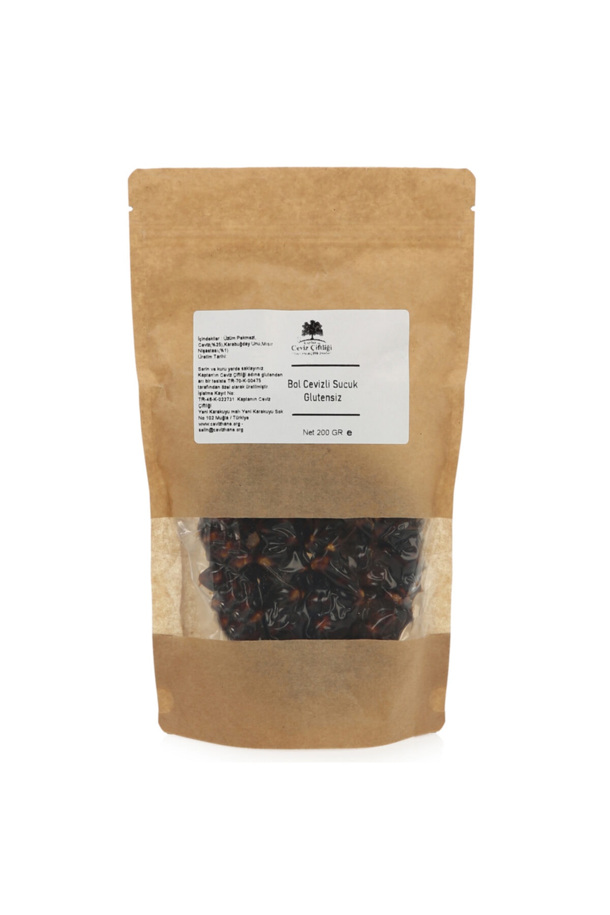 Kaptan`ın Ceviz Çiftliği Glutensiz Bol Cevizli Sucuk (köme) (200gr)