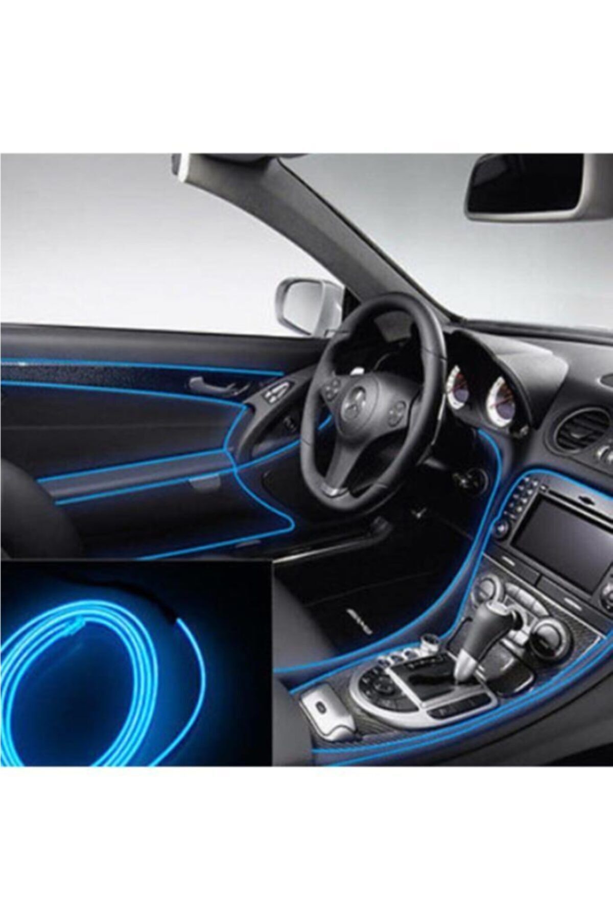 Techmaster Araç Içi Torpido Şerit Ledi Renkli Ip Neon Led 3 Metre Mavi