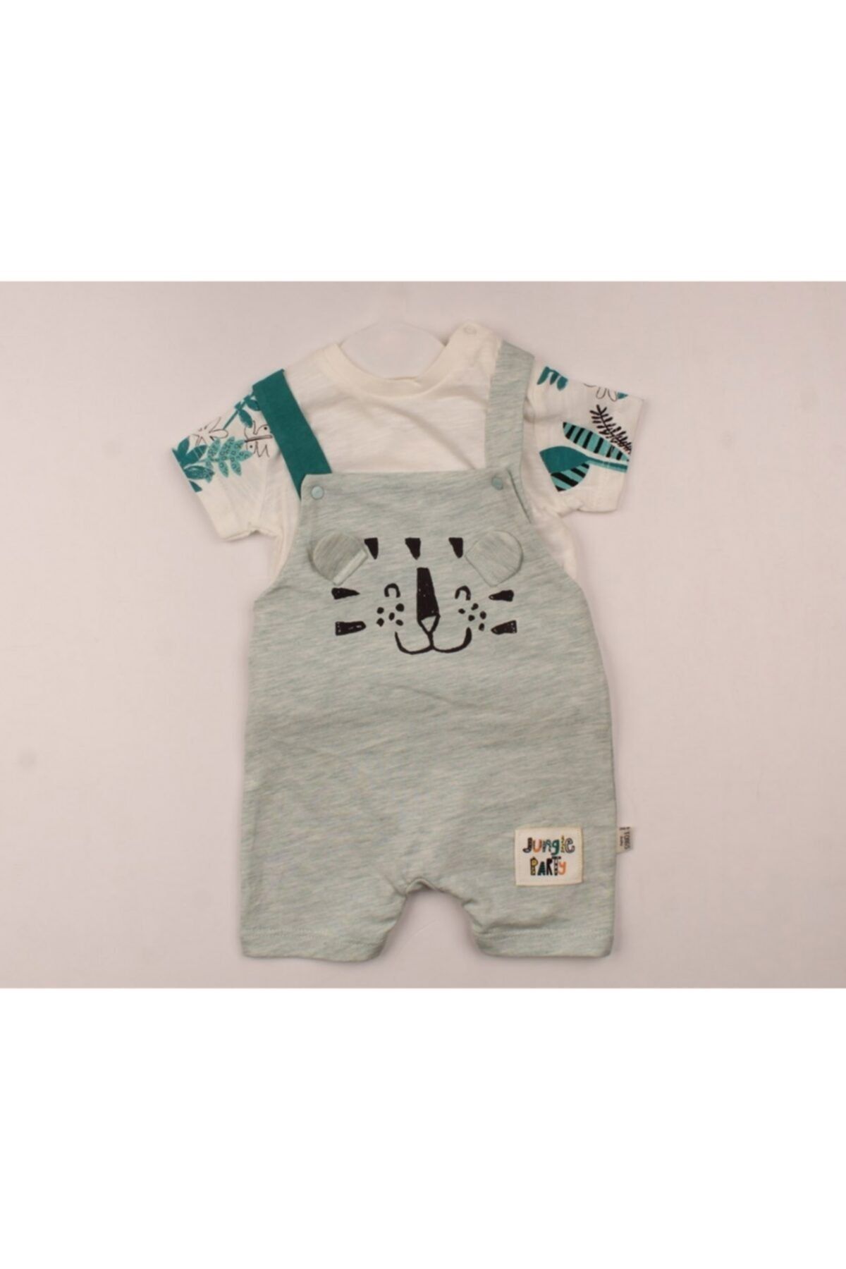 Tongs Baby Erkek Çocuk Yeşil Kısa Salopet 2'li Takım