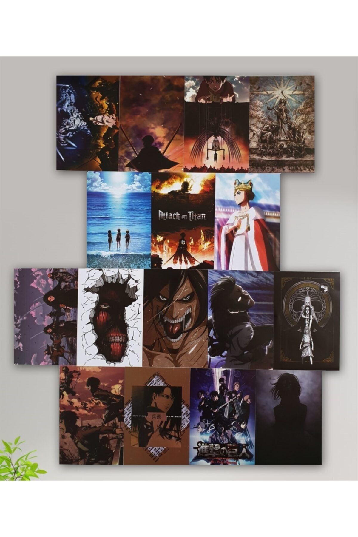 favori consept Anime - Attack On Titan Duvar Kağıdı Seti 16lı